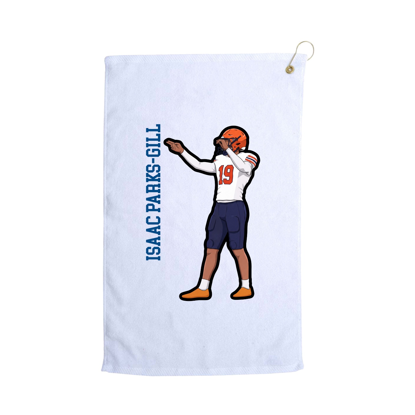 Golf Towel — Name Vertical in White
