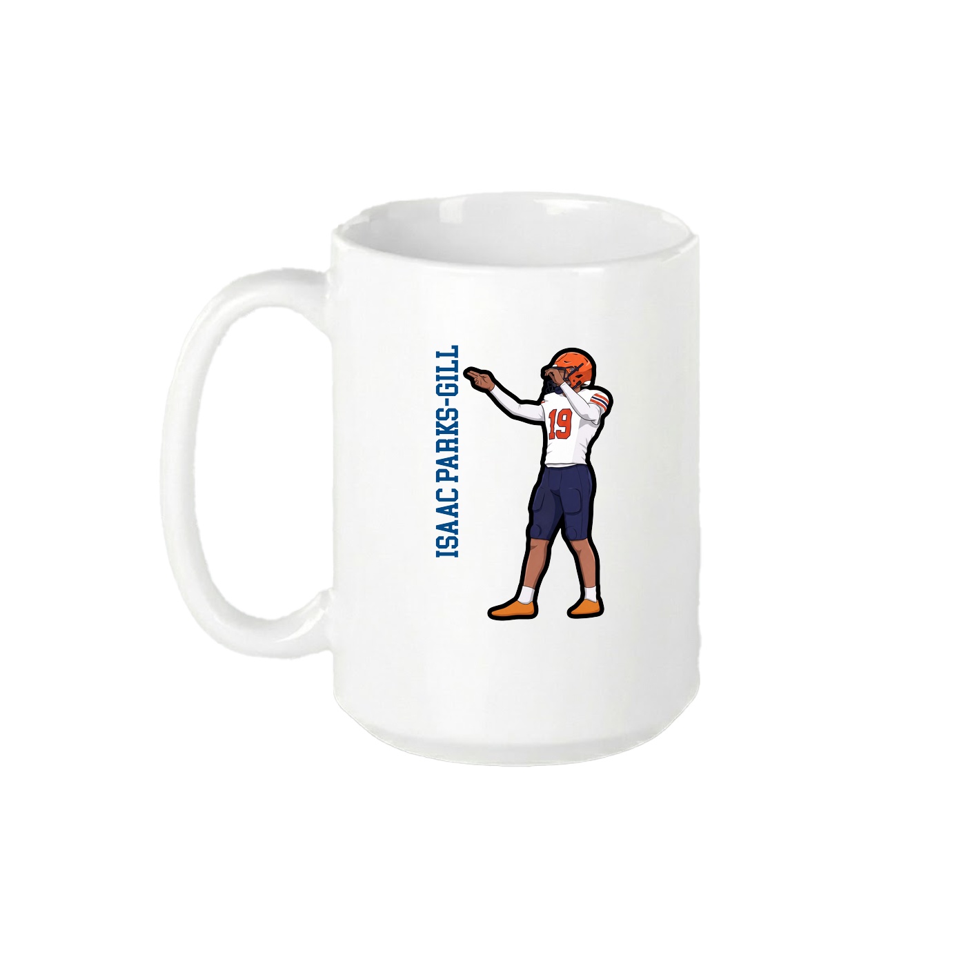 15oz Coffee Mug — Name Vertical in White