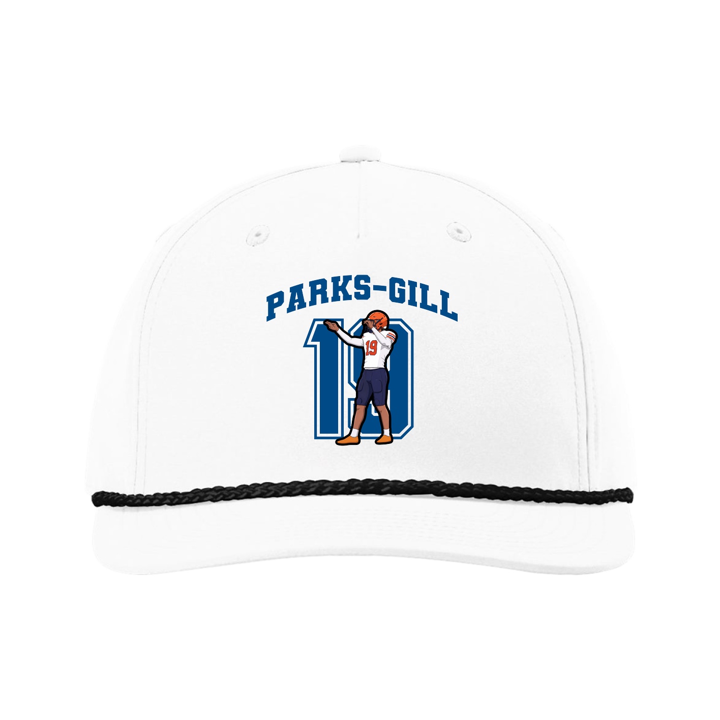 Five-Panel Classic Rope Cap — Number in White