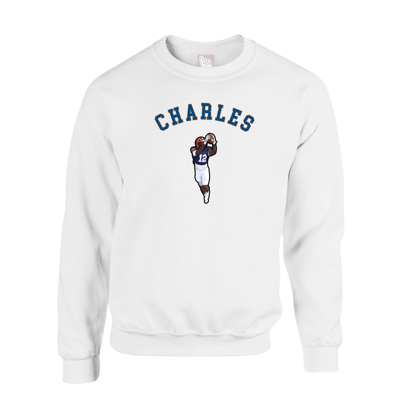 Fleece Crew — Shirsey Arch in White