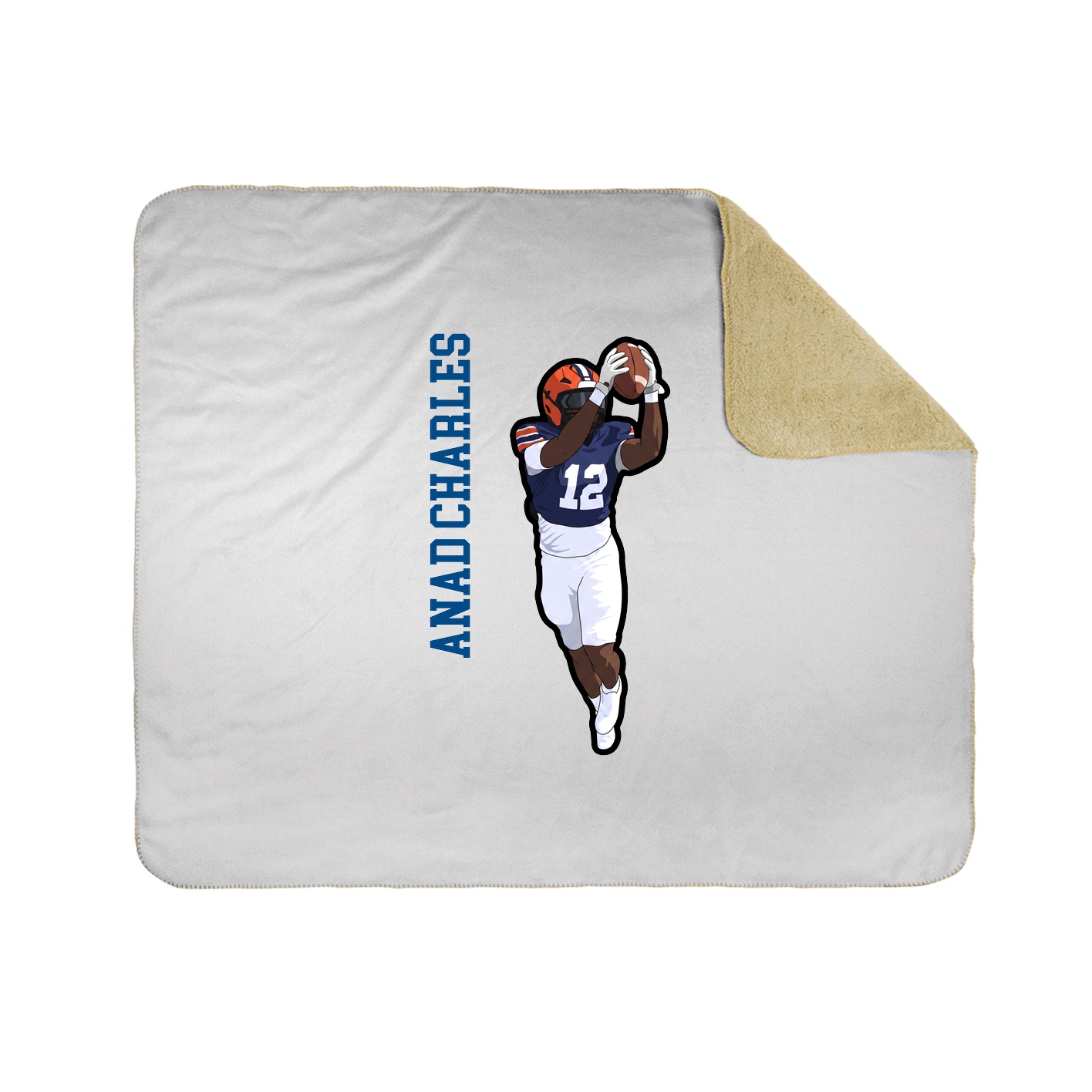 Throw Blanket — Name Vertical in White