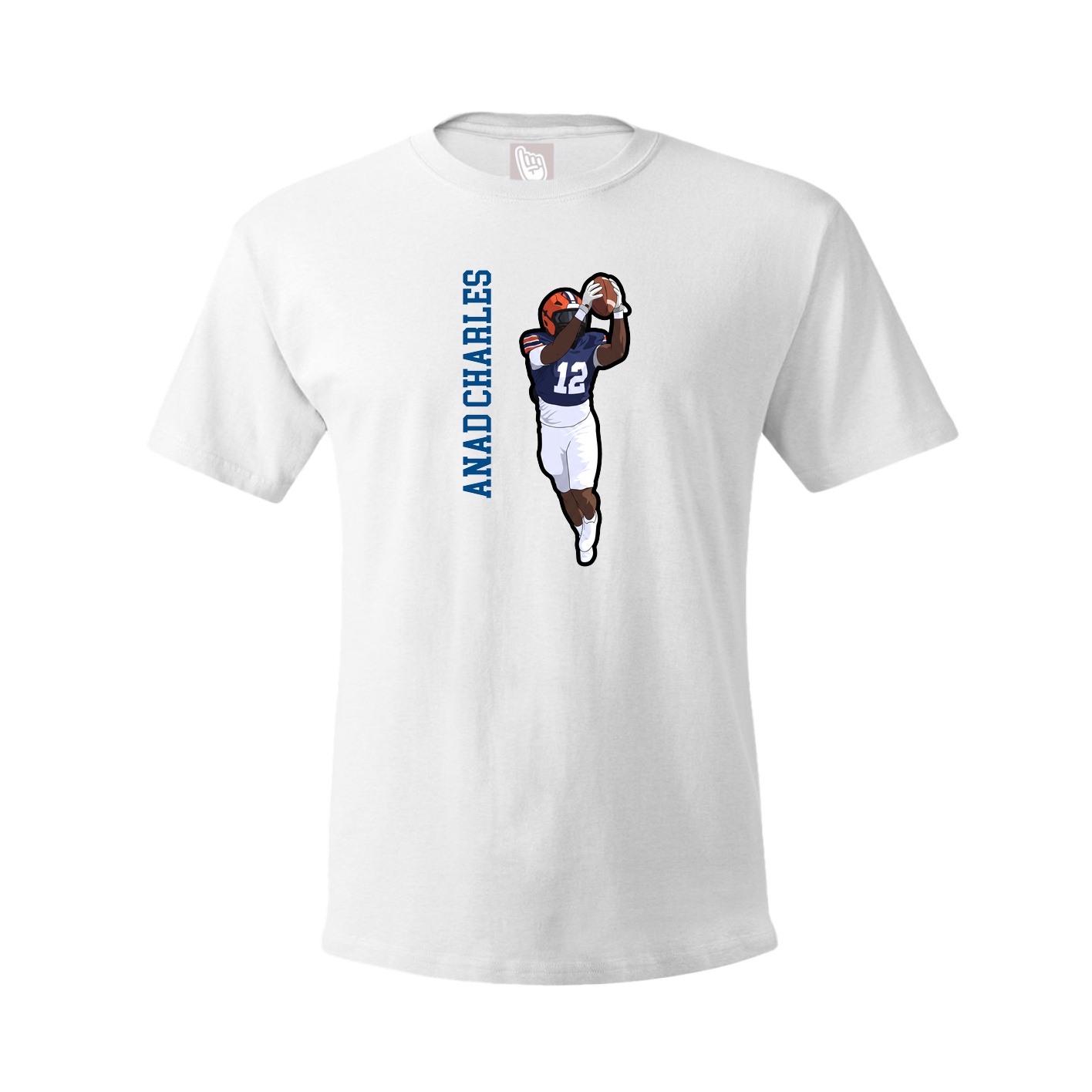 Youth Tee — Name Vertical in White