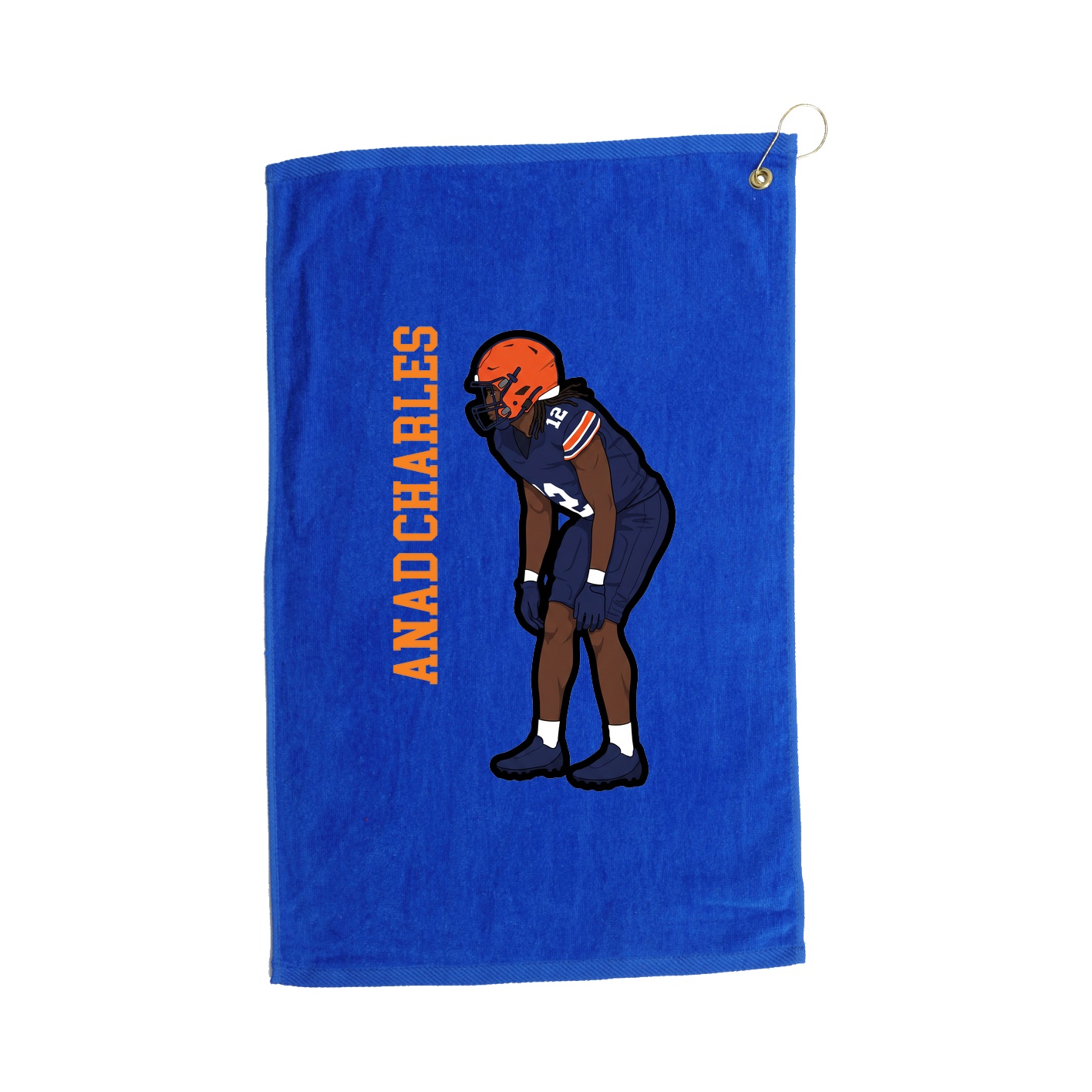 Golf Towel — Name Vertical in Royal
