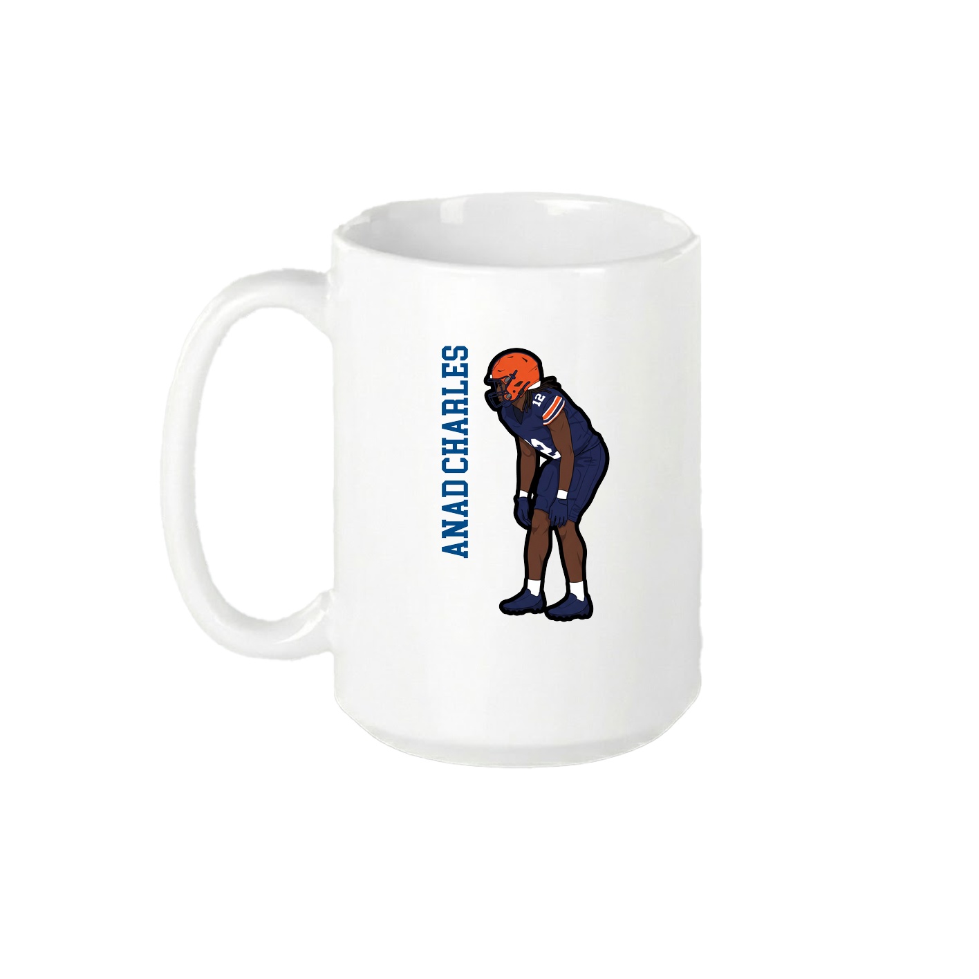 15oz Coffee Mug — Name Vertical in White