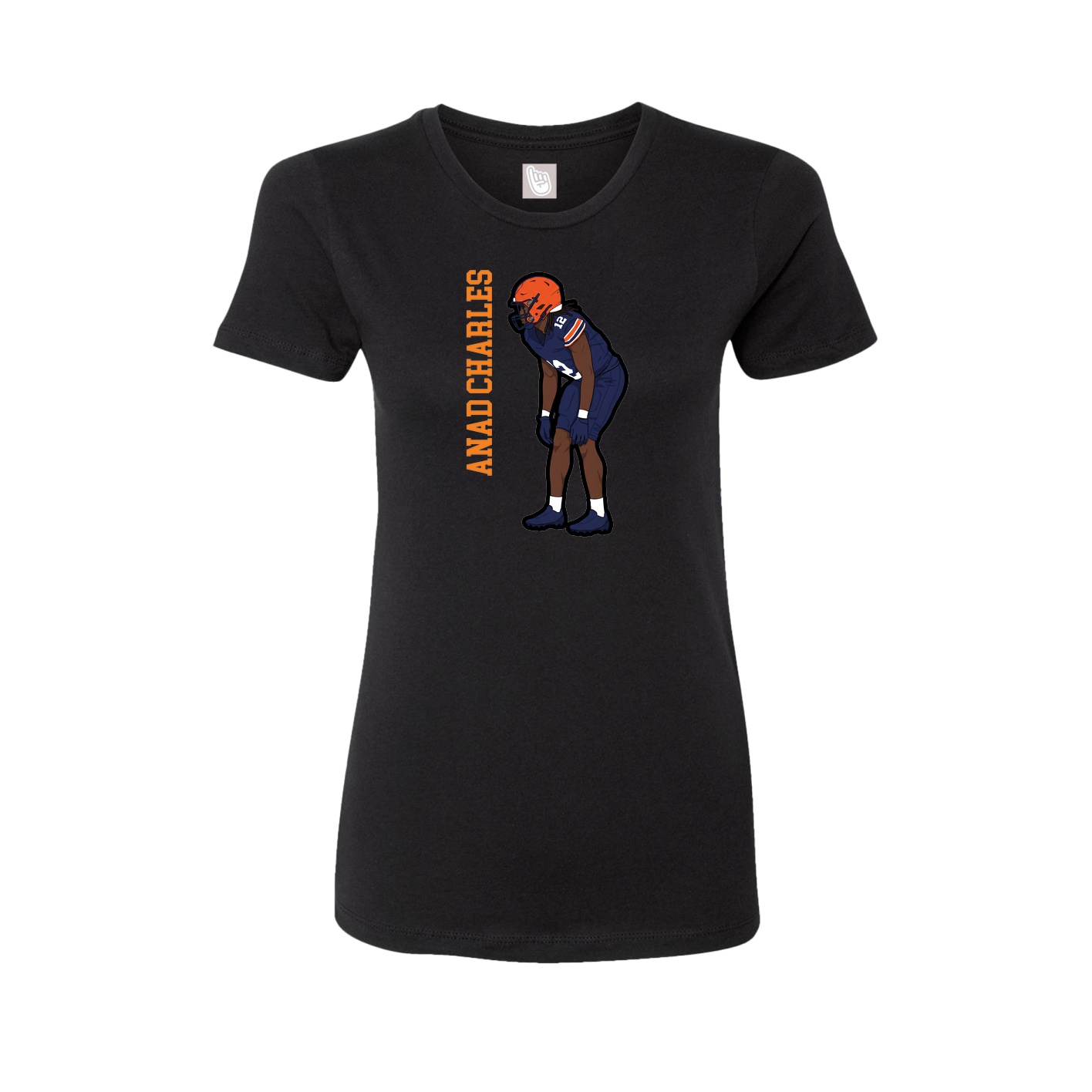 Womens Tee — Name Vertical in Black