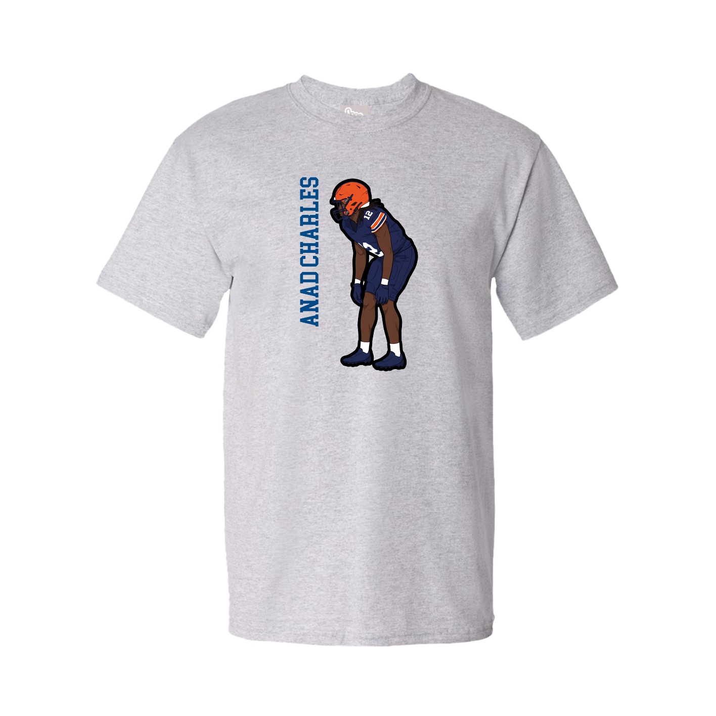 Youth Tee — Name Vertical in Grey