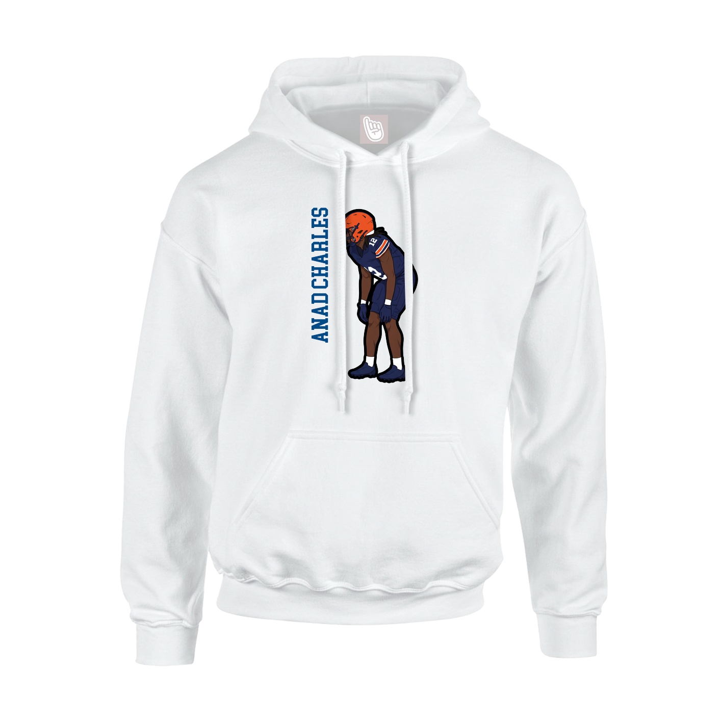 Hoodie — Name Vertical in White
