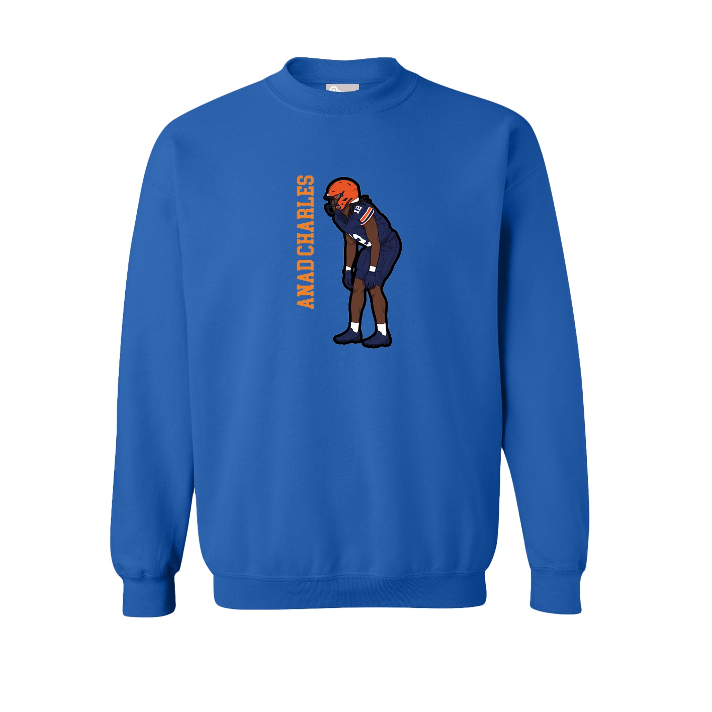 Fleece Crew — Name Vertical in Royal
