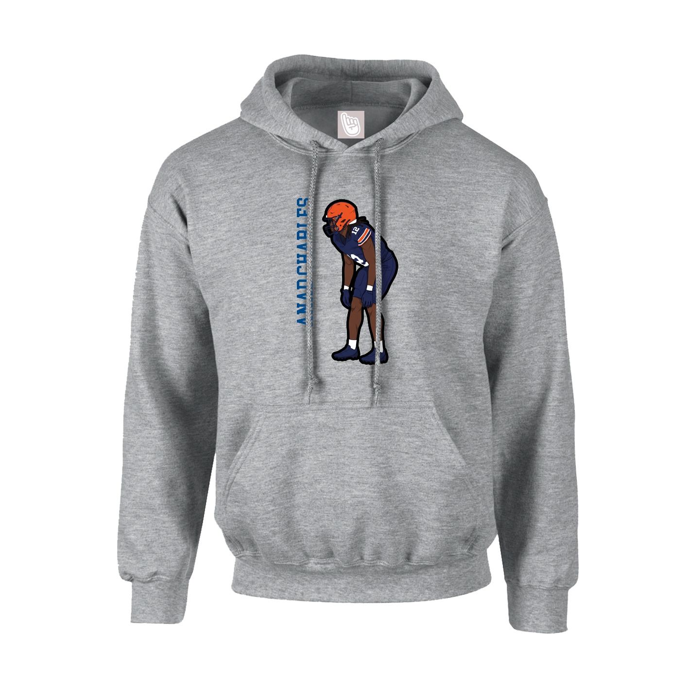 Youth Hoodie — Name Vertical in Grey