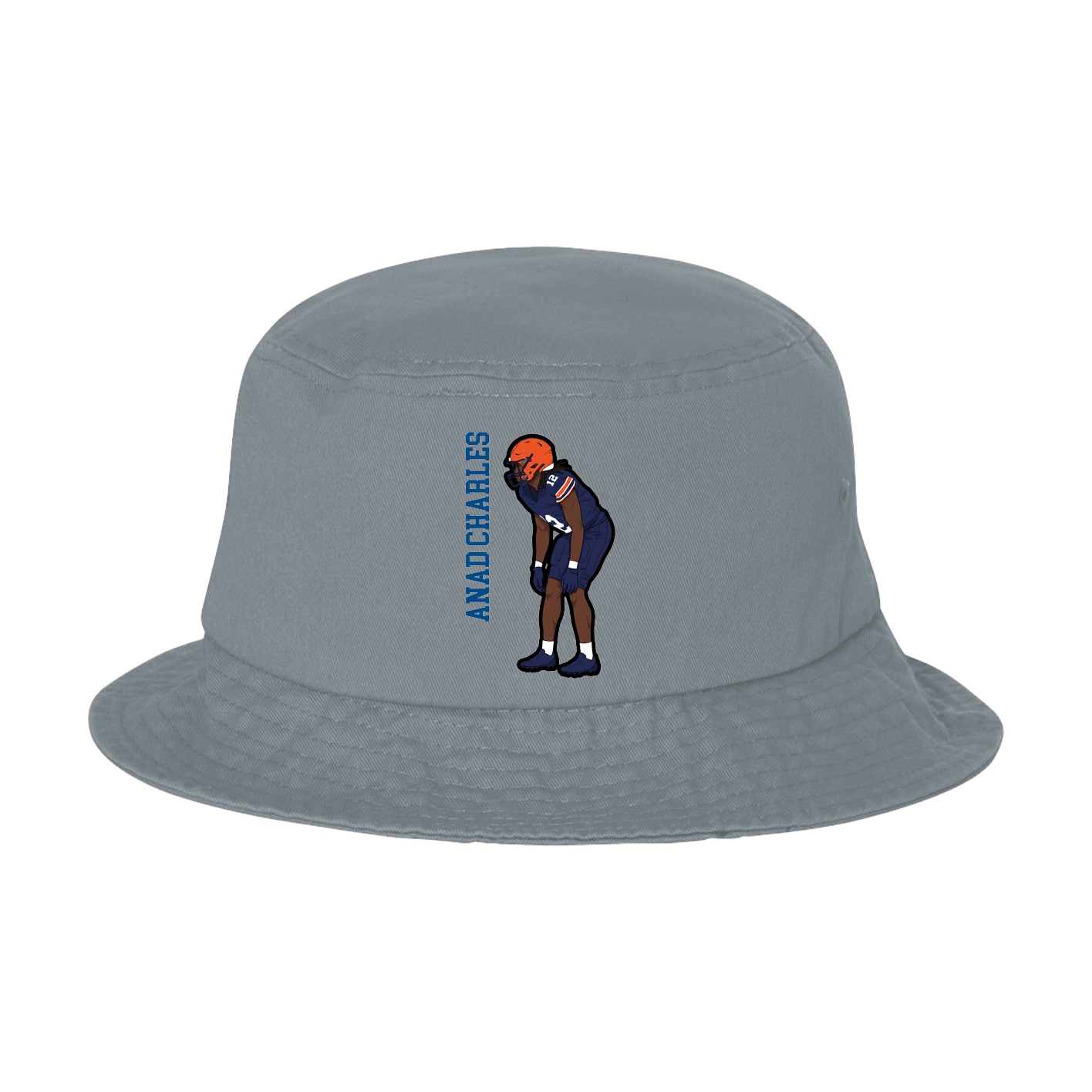 Bucket Cap — Name Vertical in Grey