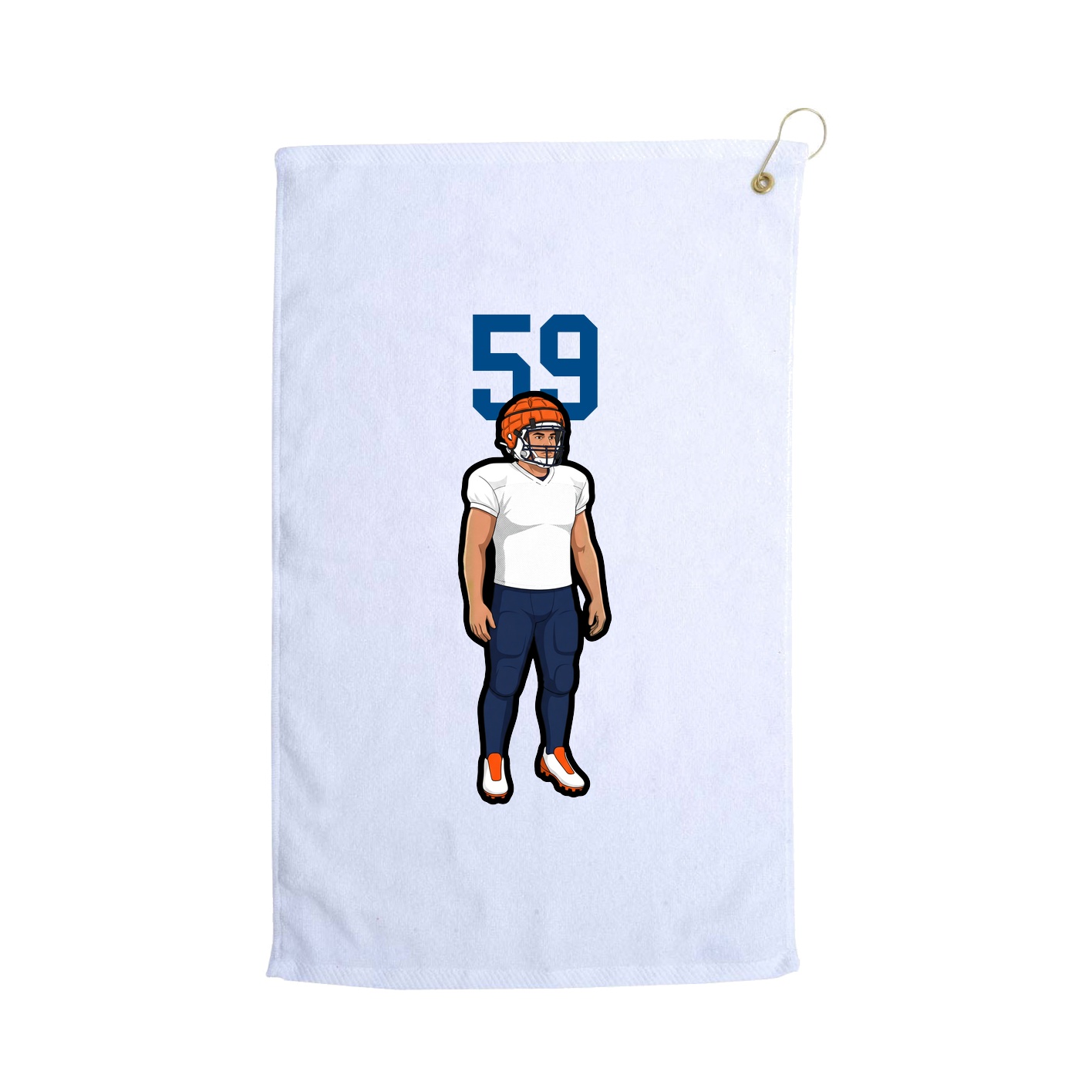 Golf Towel — Number Top in White