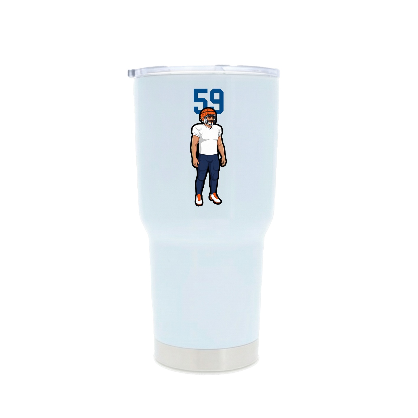 30oz Stainless Steel Tumbler — Number Top in White