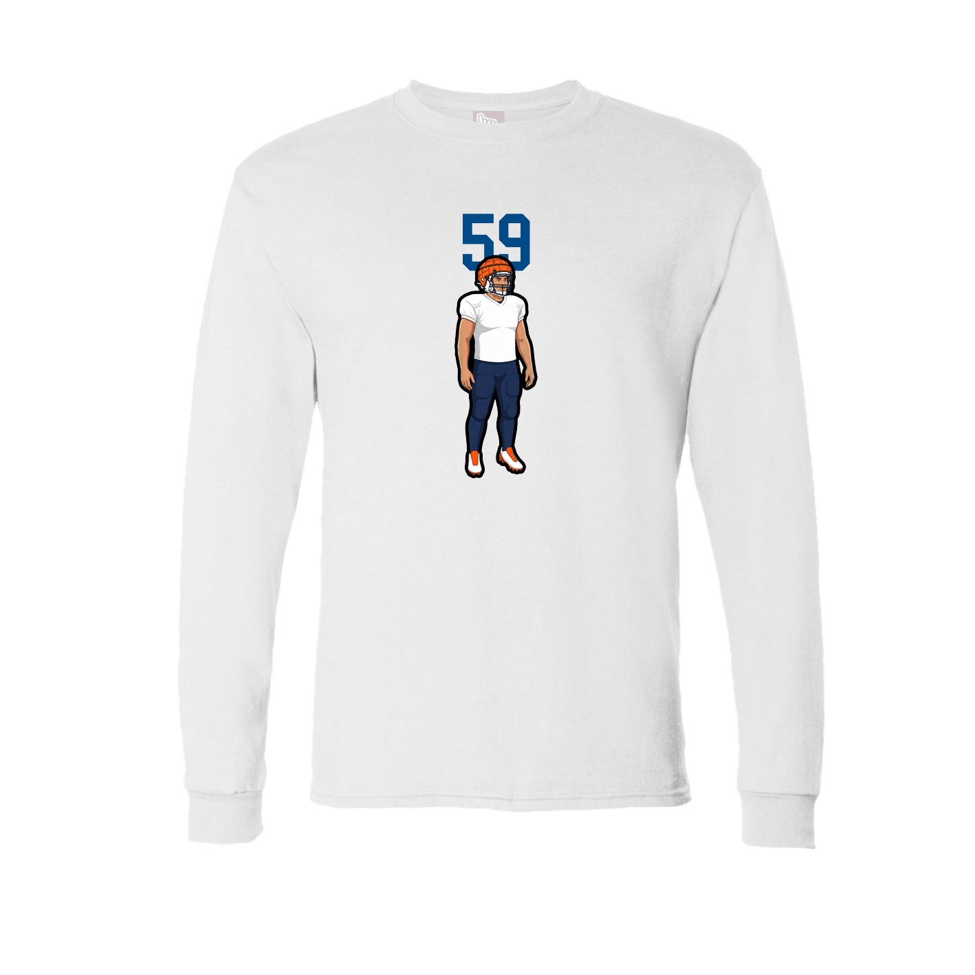 Long Sleeve Tee — Number Top in White