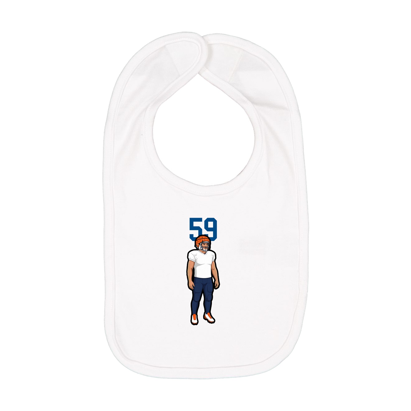 Infant Bib — Number Top in White