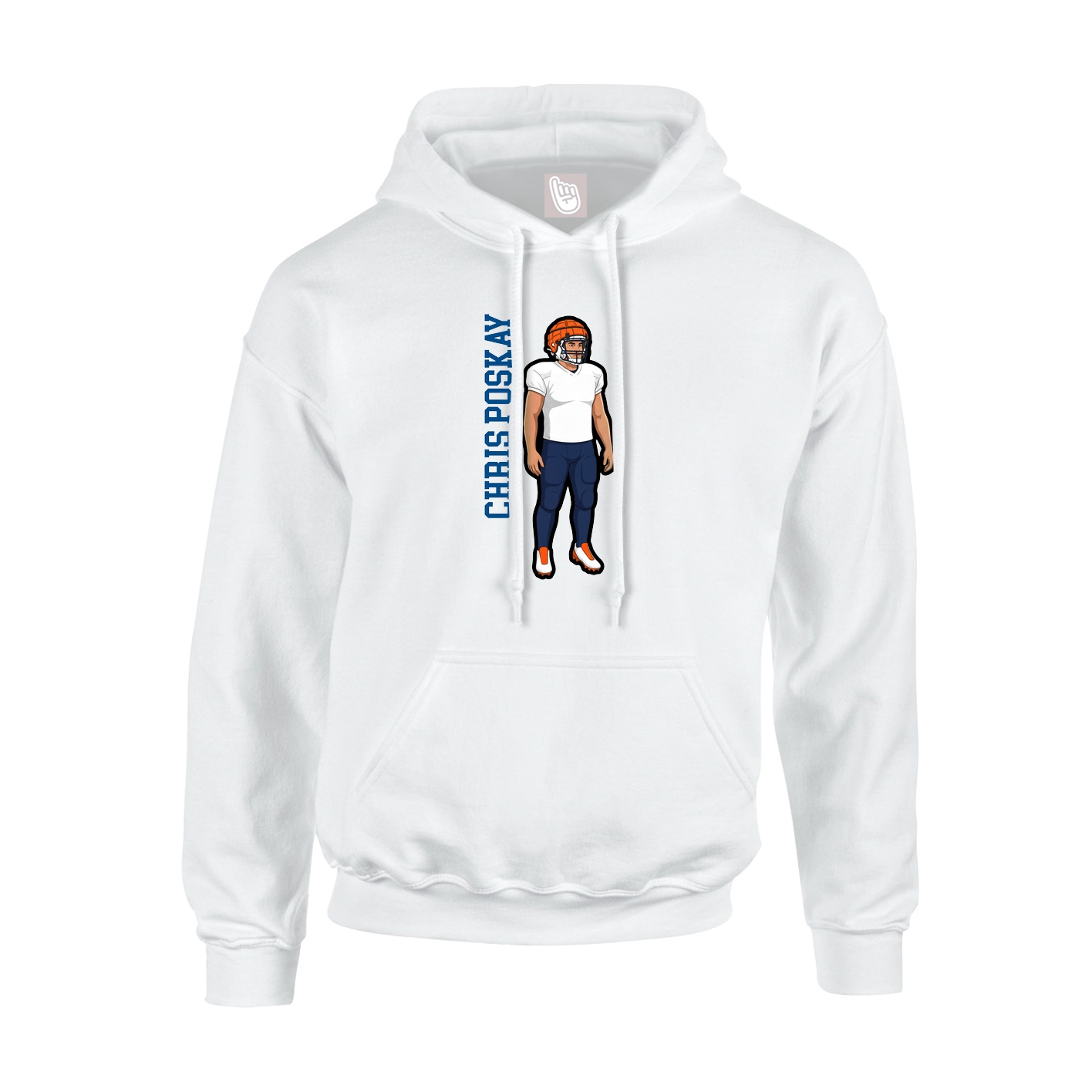 Hoodie — Name Vertical in White