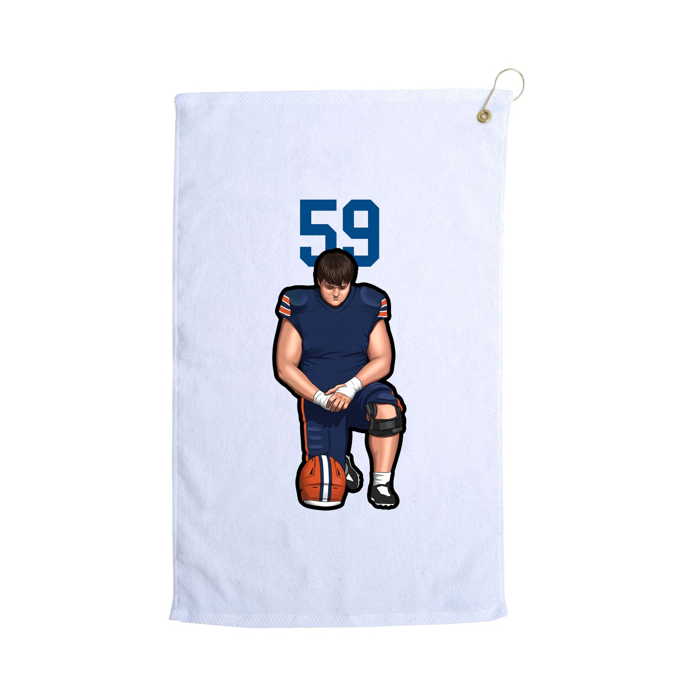 Golf Towel — Number Top in White