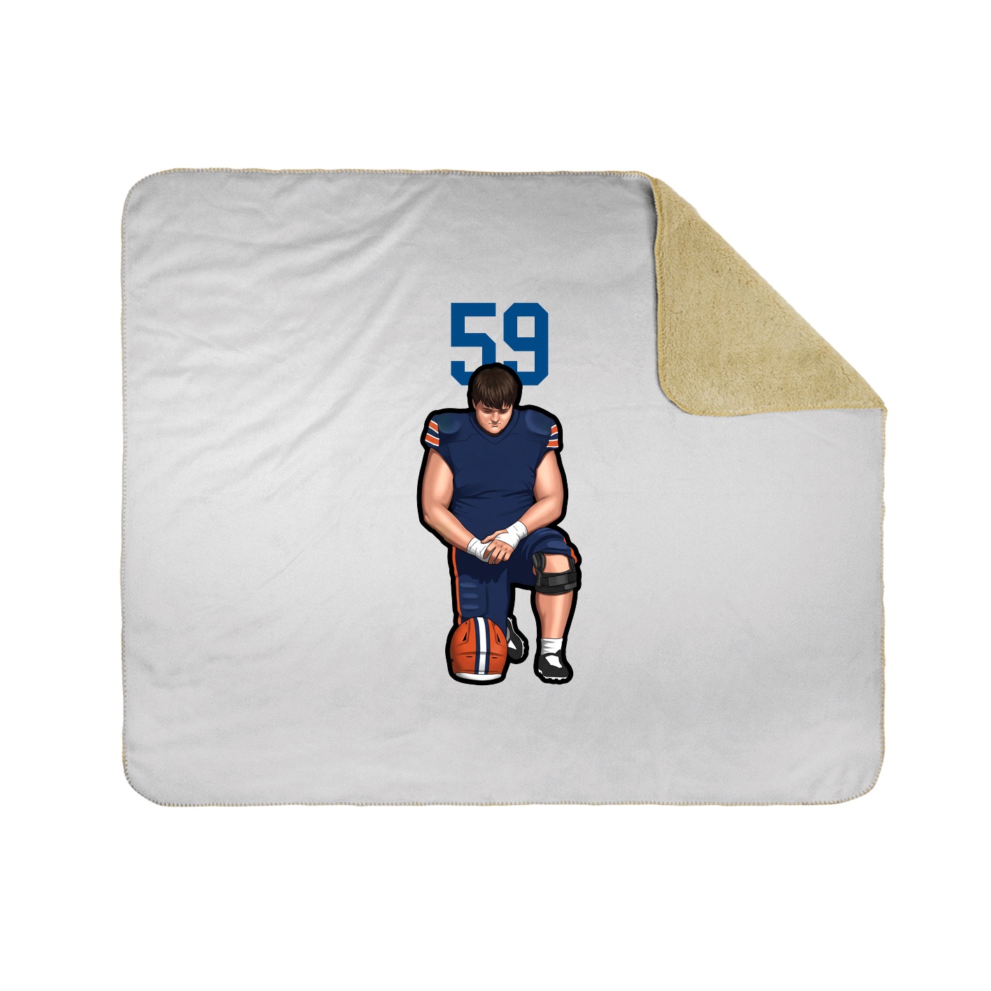Throw Blanket — Number Top in White