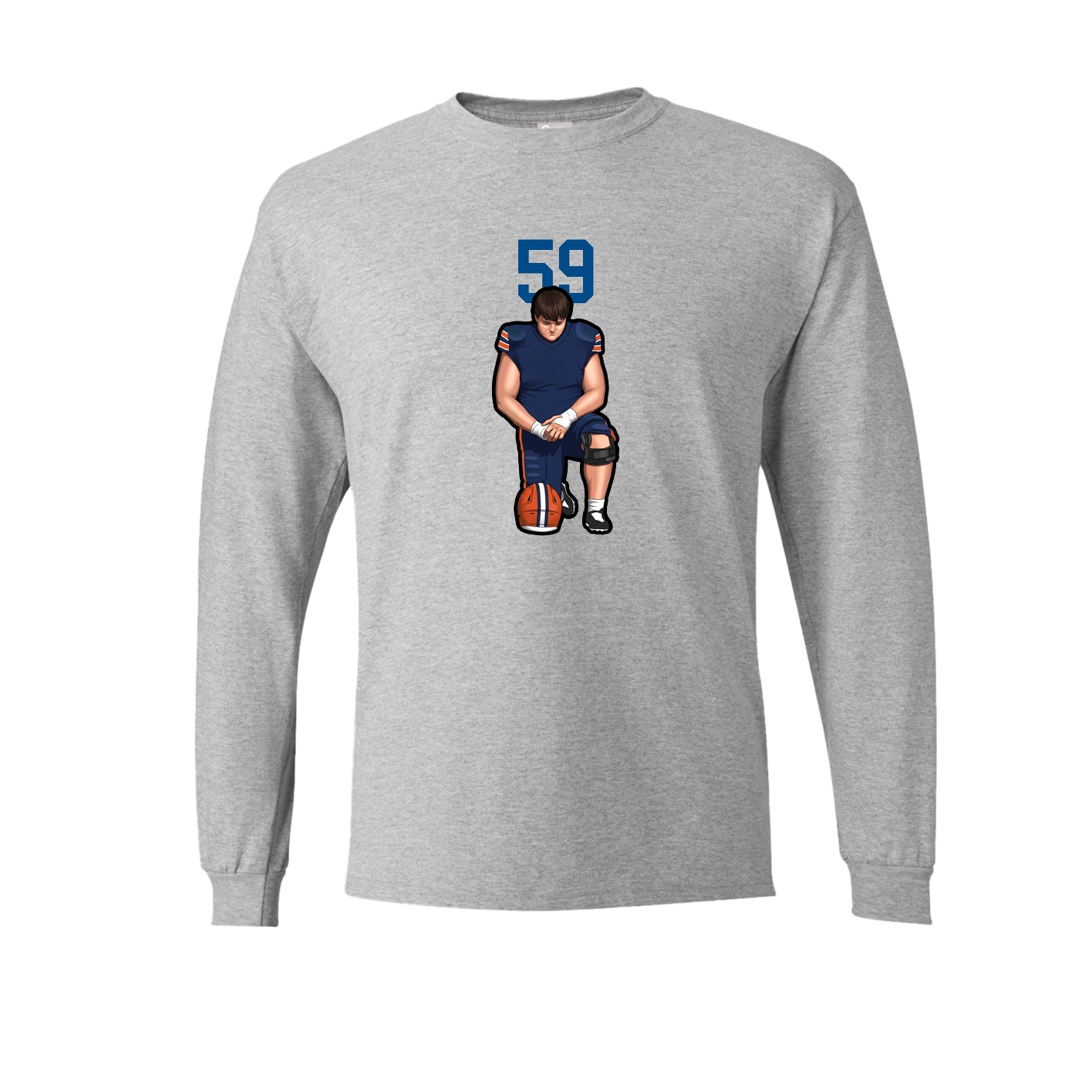 Long Sleeve Tee — Number Top in Grey