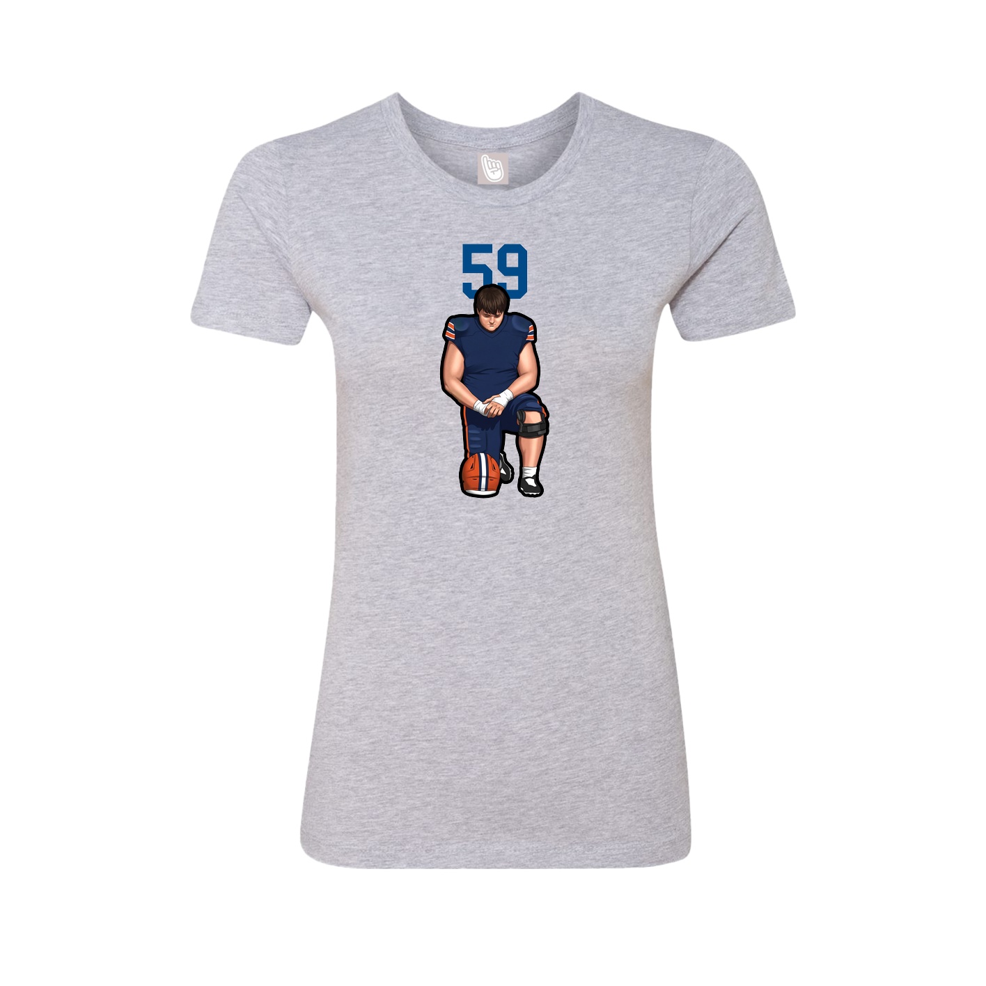 Fitted Women's Tee — Number Top in Grey