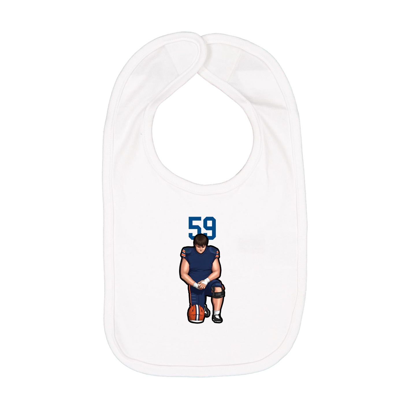 Infant Bib — Number Top in White