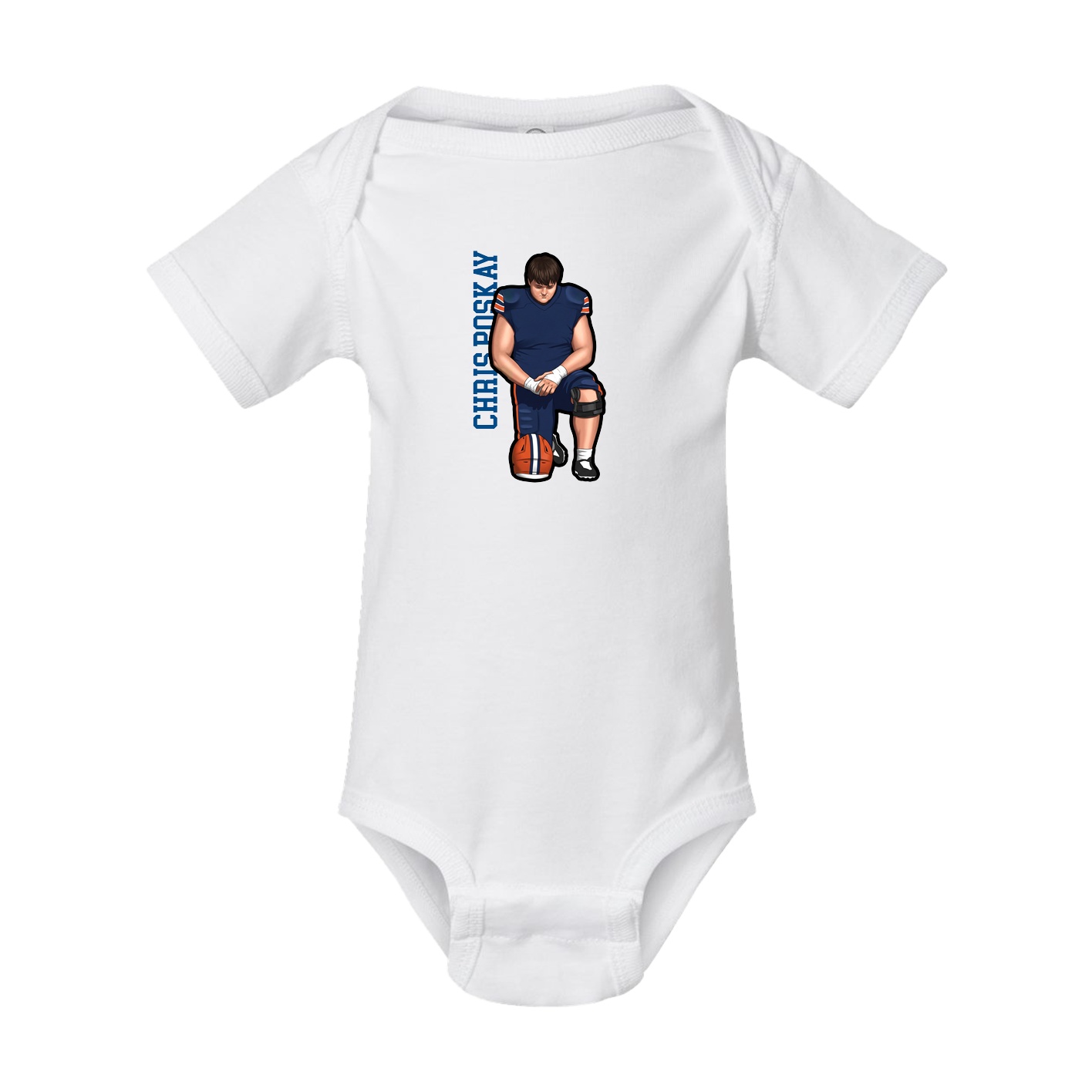 Baby Onesie — Name Vertical in White
