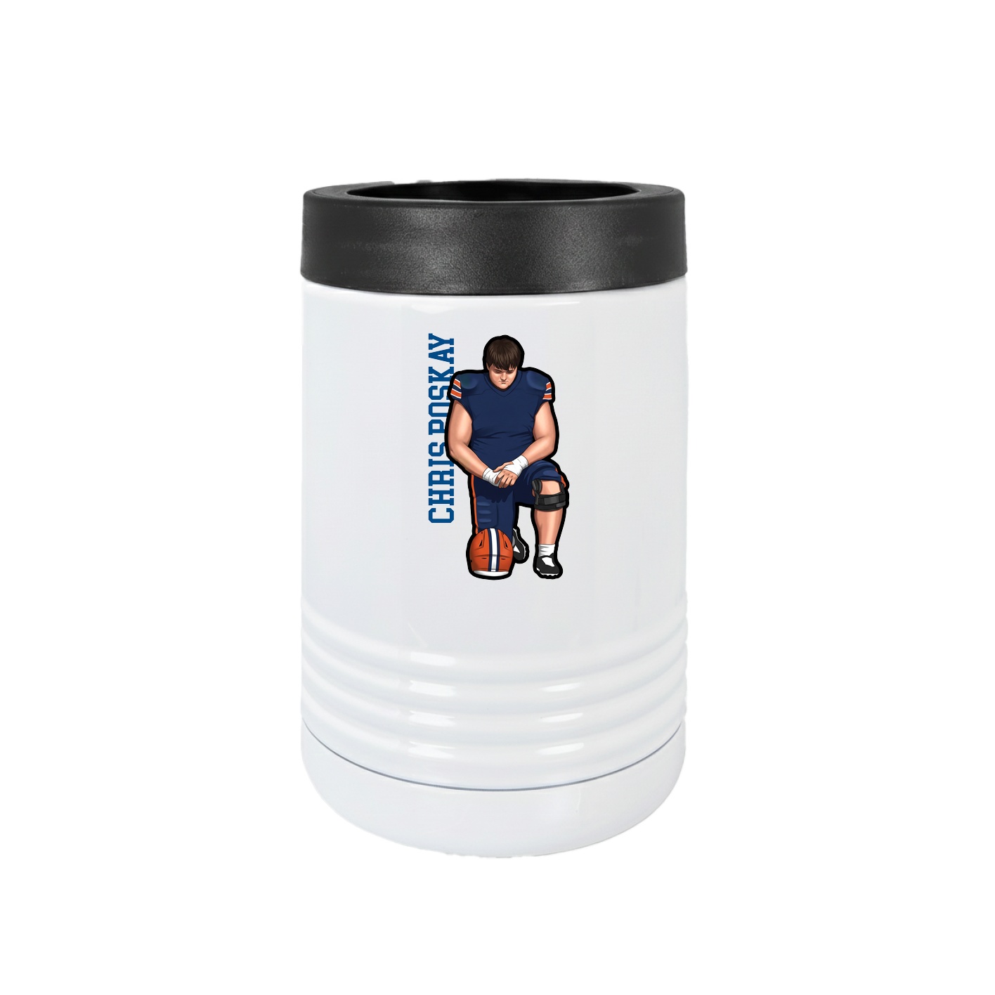 Beverage Holder — Name Vertical in White