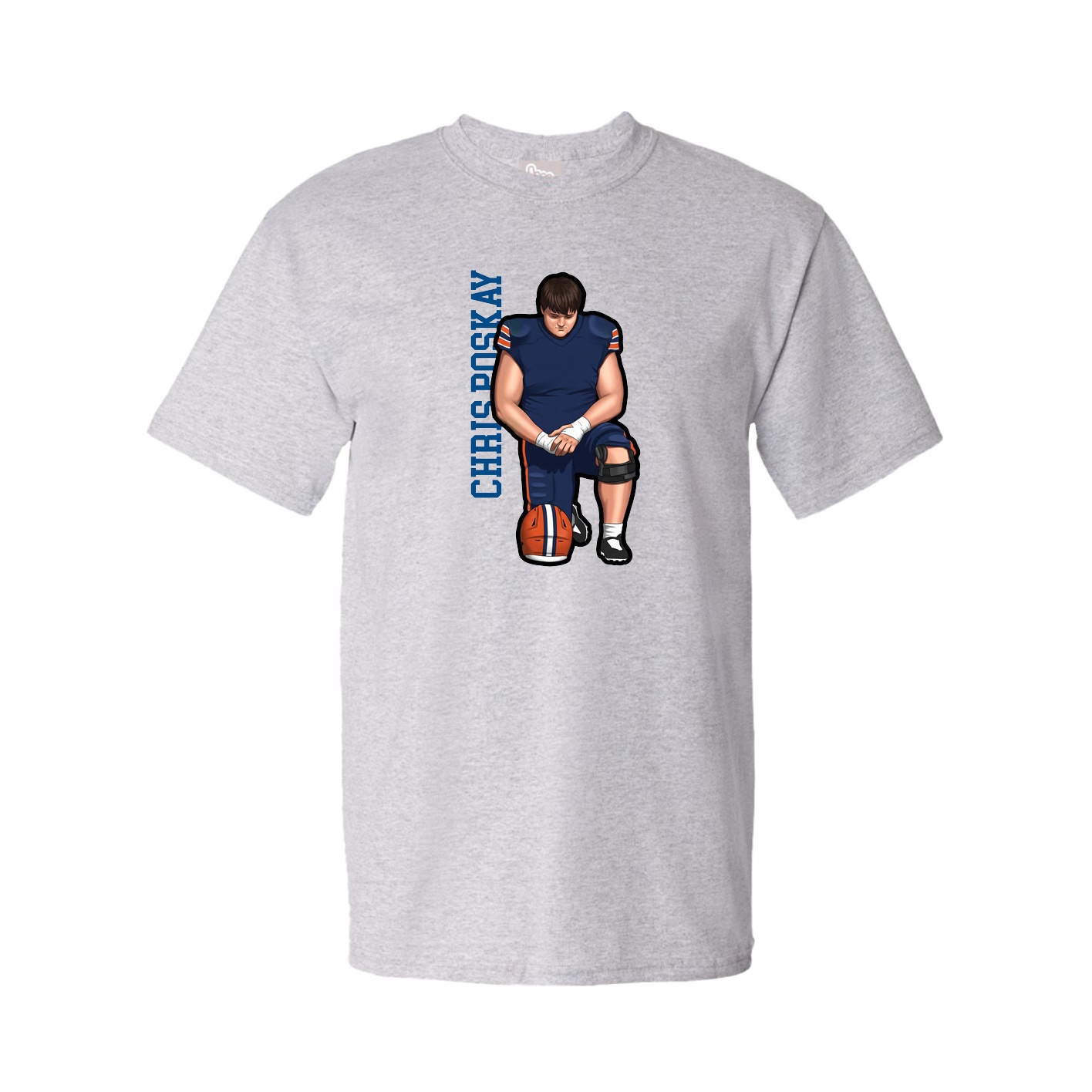 Tee — Name Vertical in Grey
