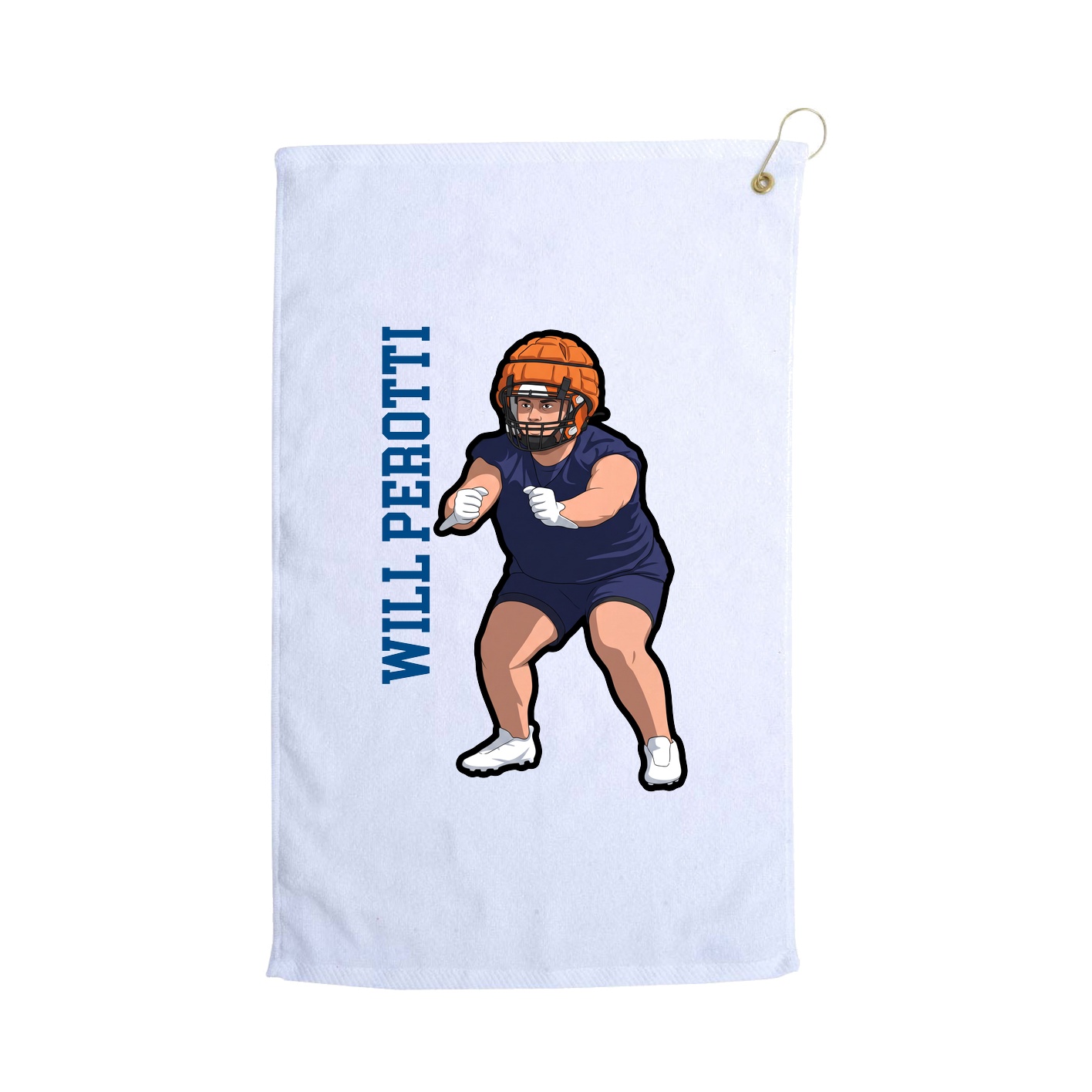 Golf Towel — Name Vertical in White