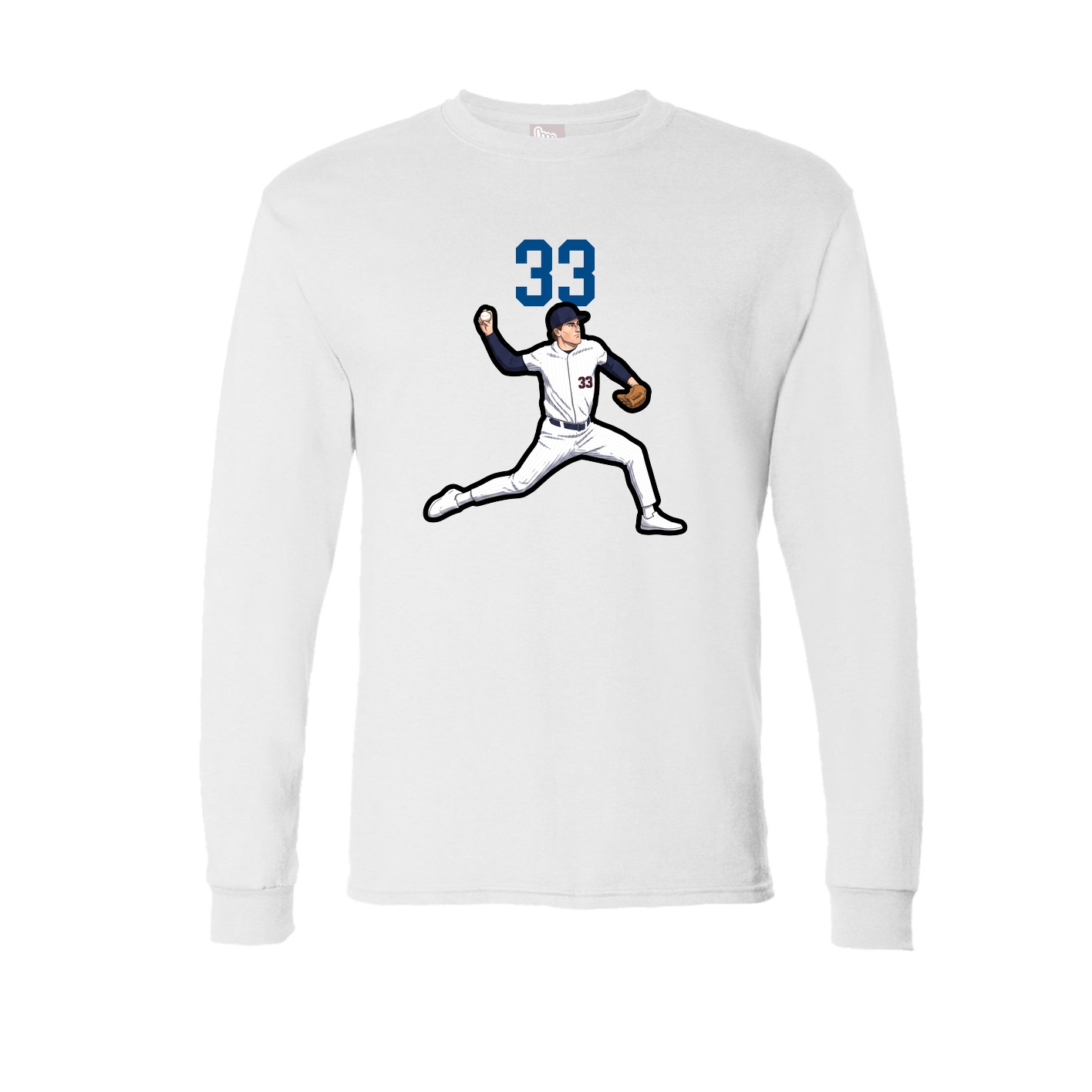 Long Sleeve Tee — Number Top in White