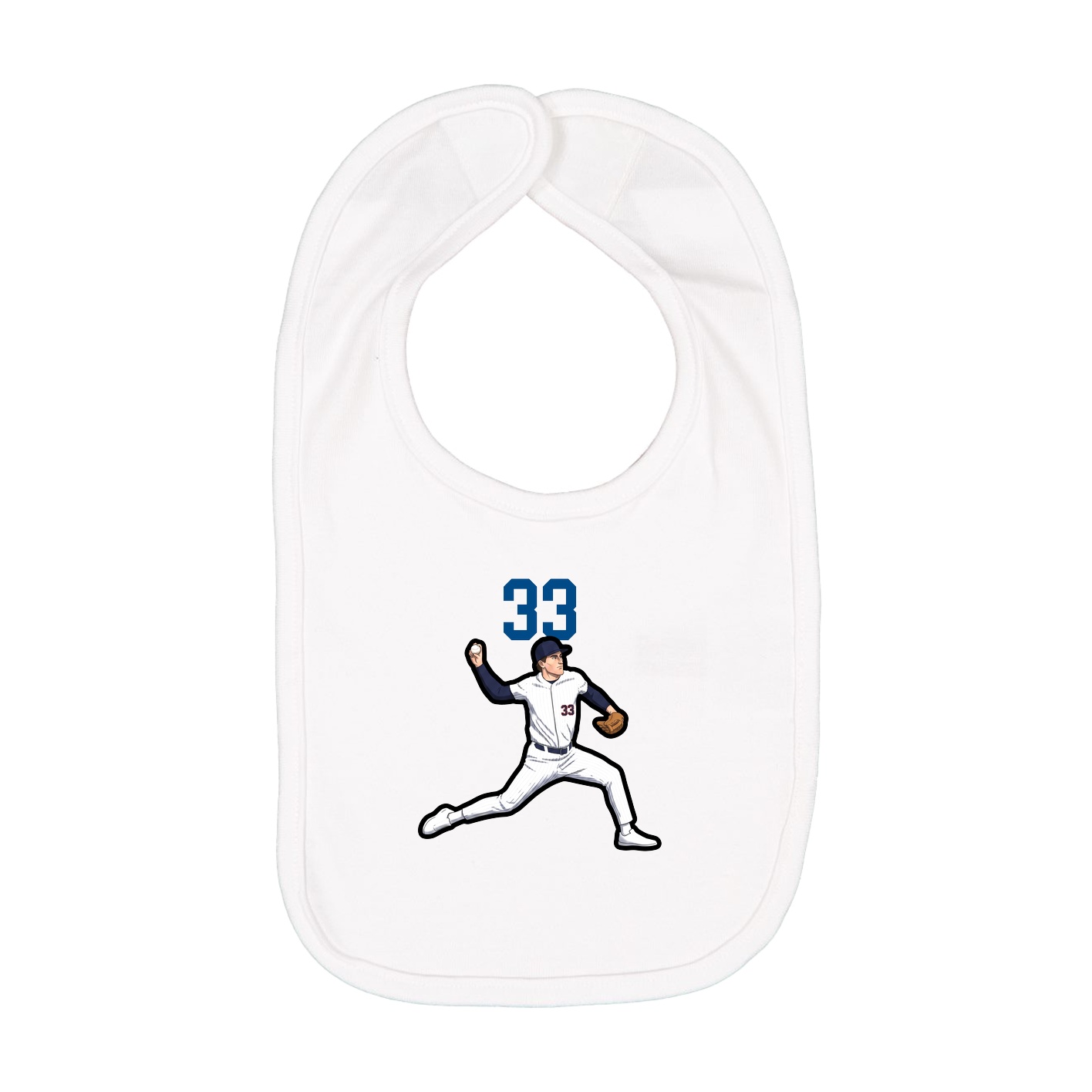 Infant Bib — Number Top in White