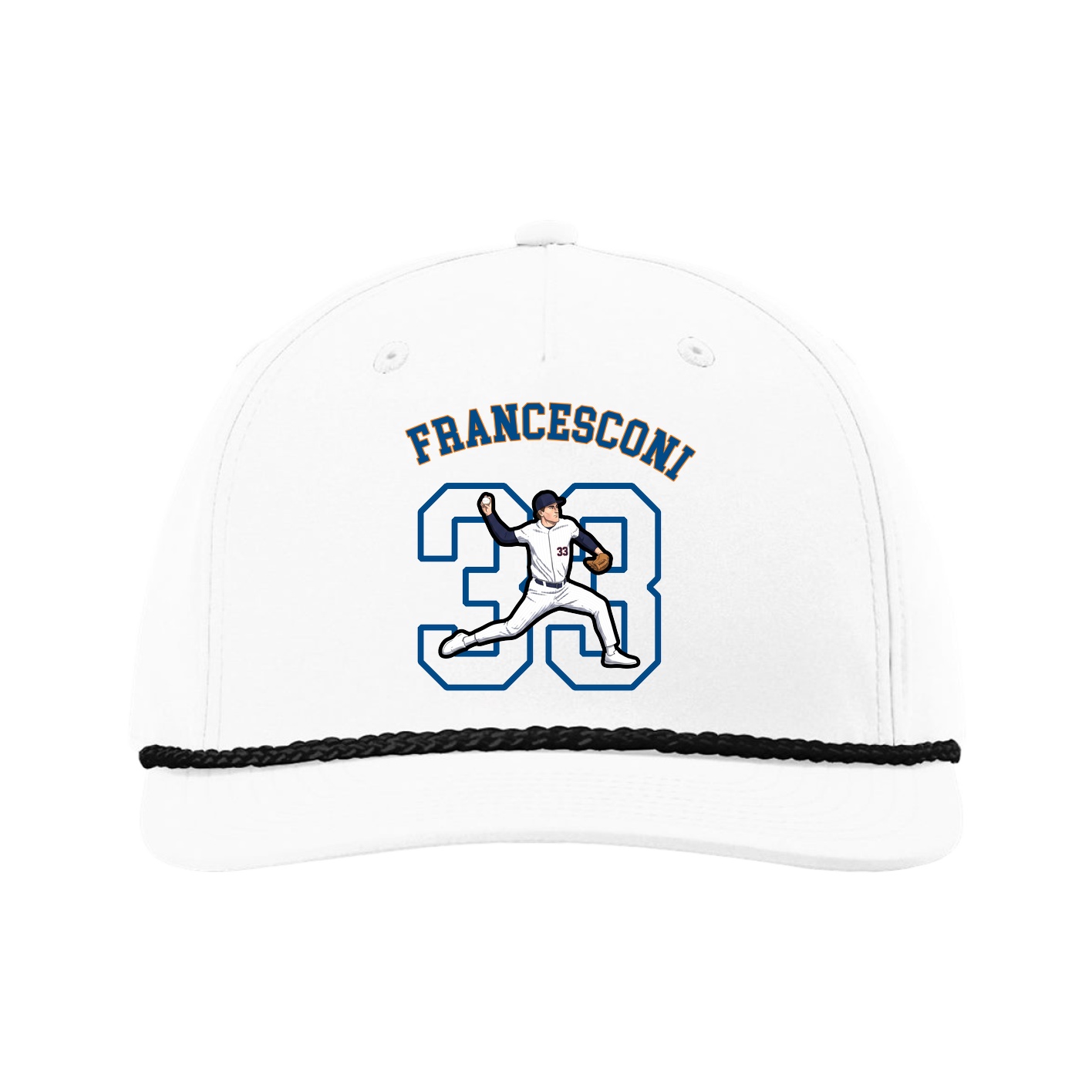 Five-Panel Classic Rope Cap — Shirsey Arch in White