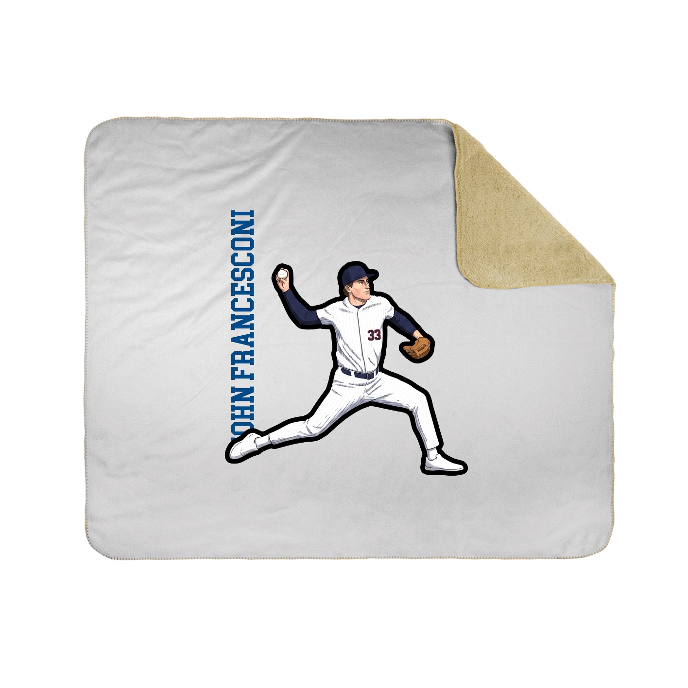 Throw Blanket — Name Vertical in White
