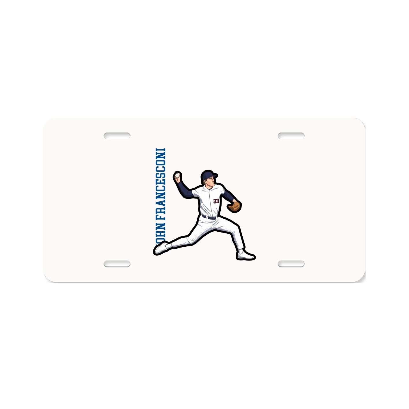 License Plate — Name Vertical in Classic