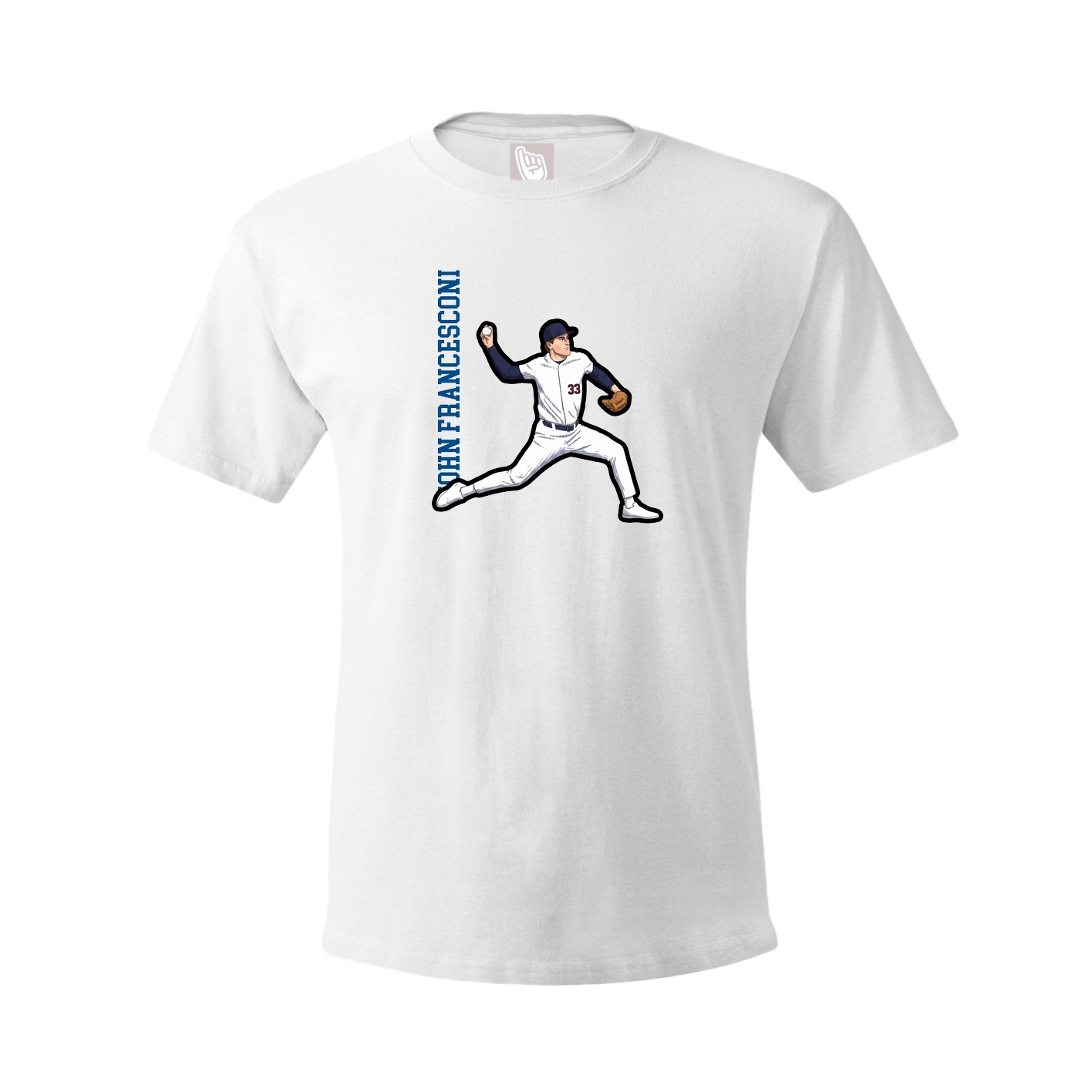 Youth Tee — Name Vertical in White