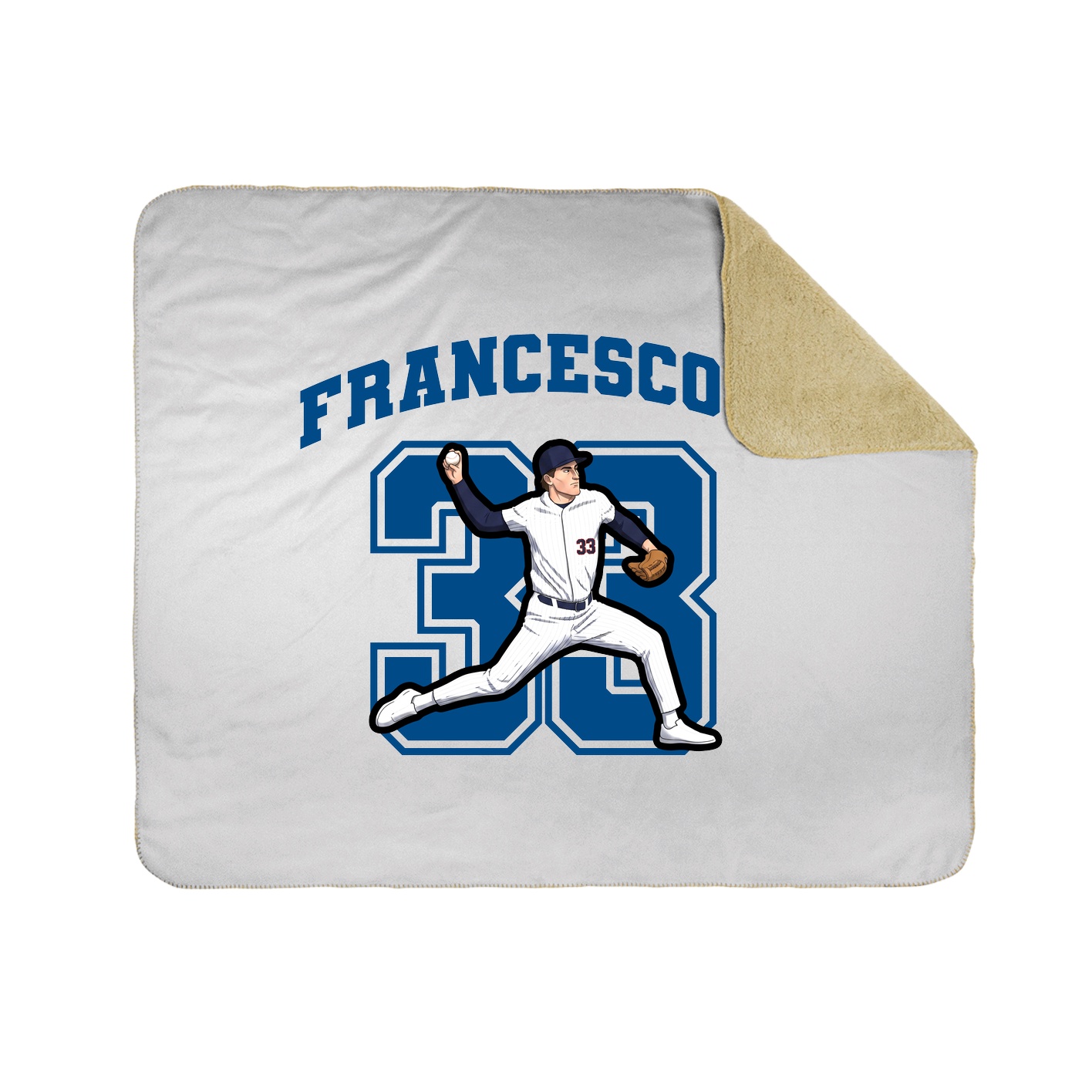Throw Blanket — Number in White