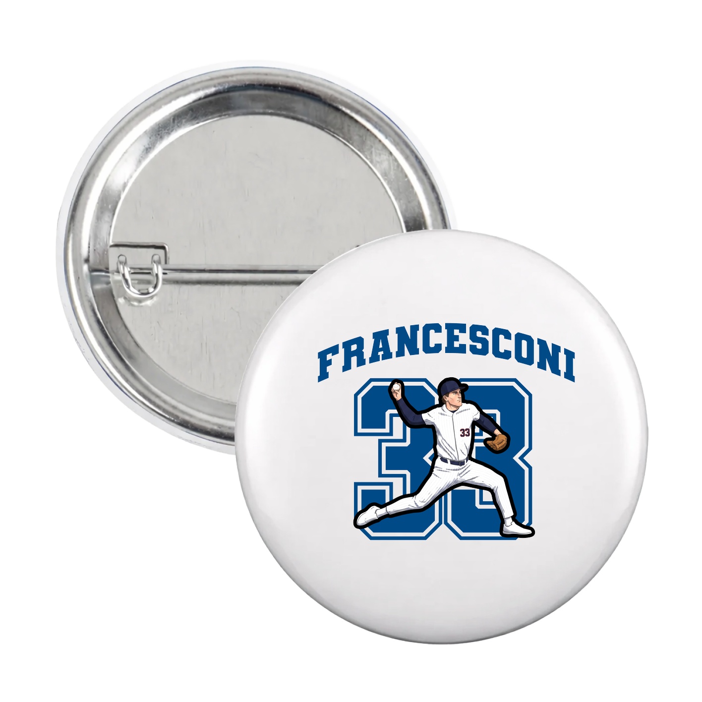 Game Day Button — Number in White