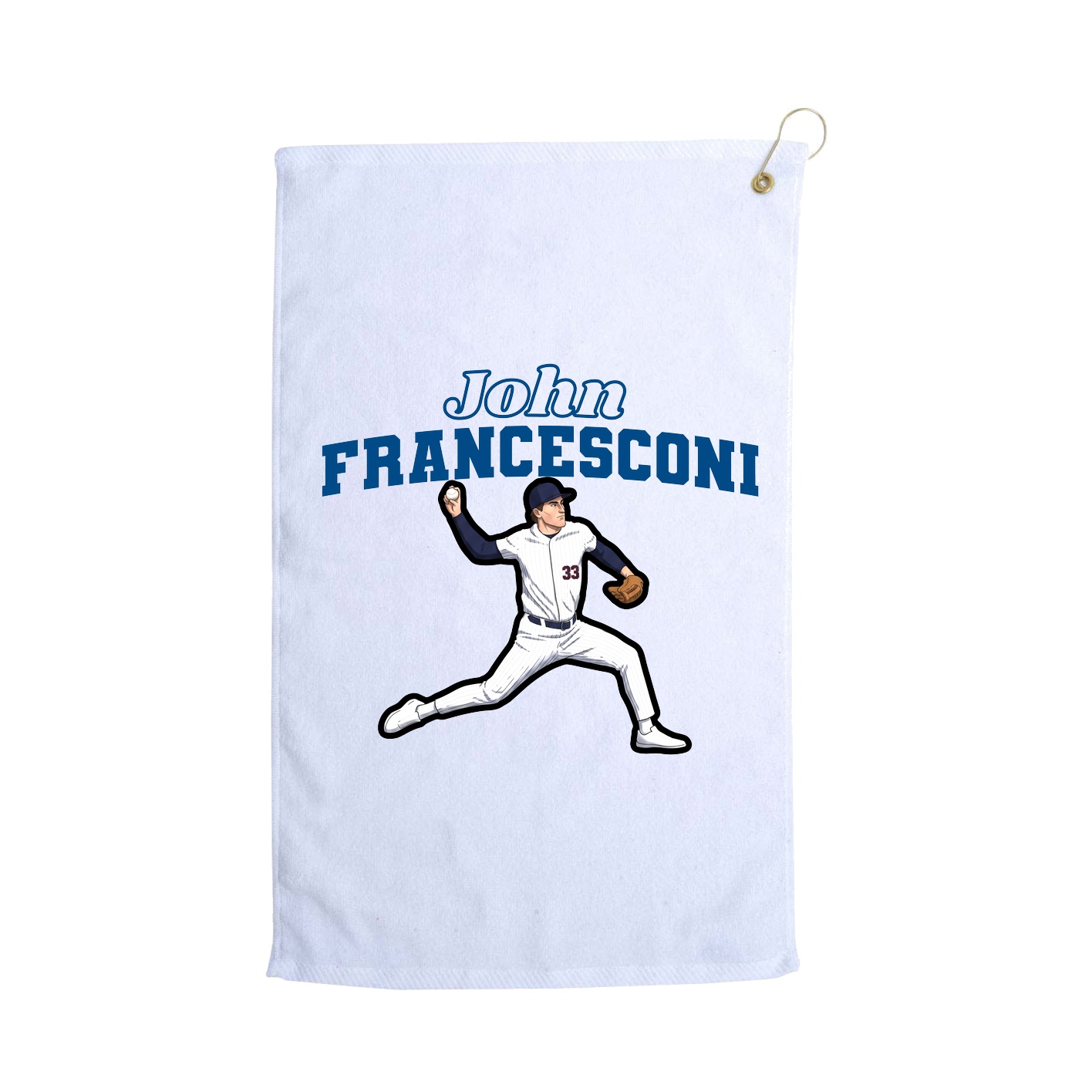 Golf Towel — Name Arch in White