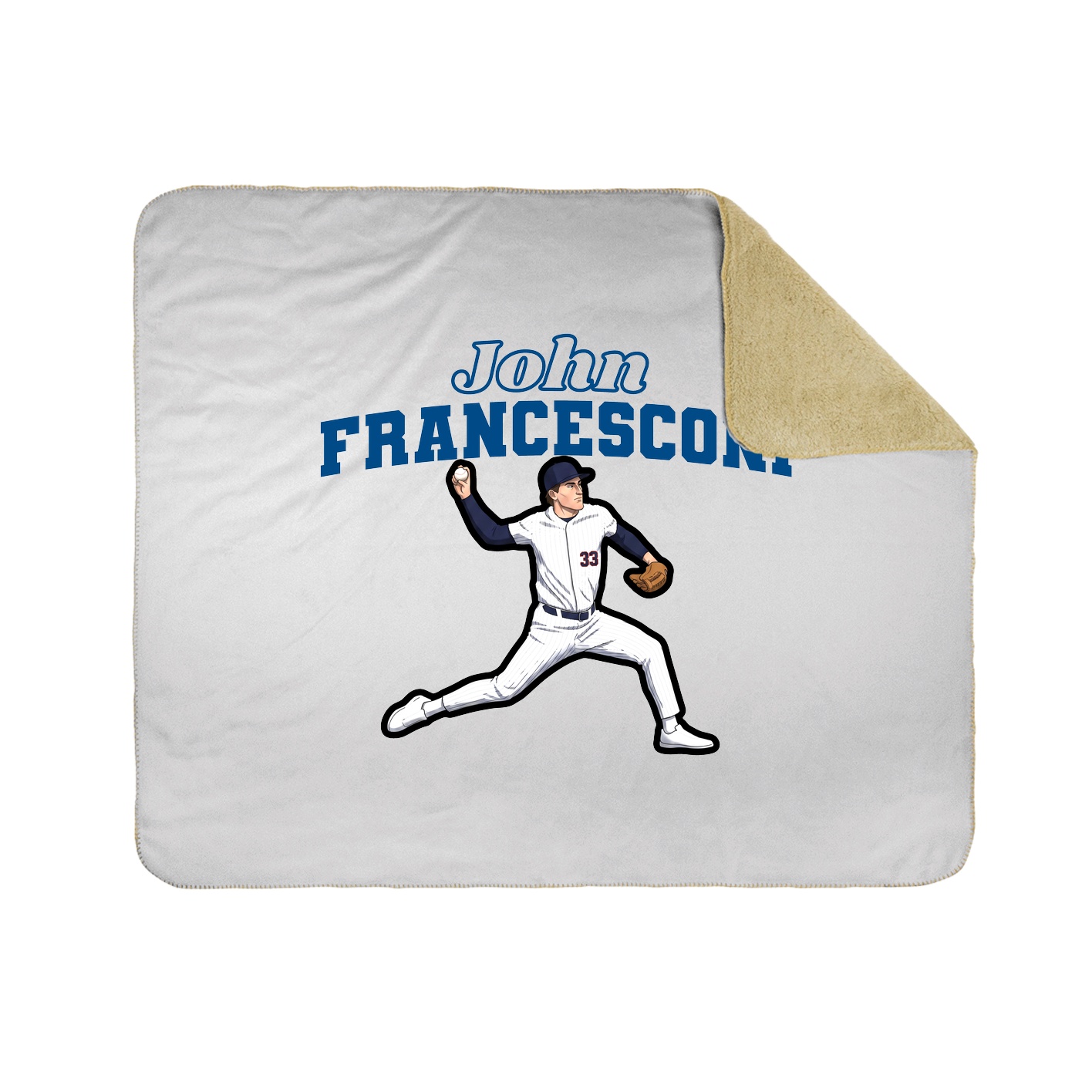 Throw Blanket — Name Arch in White