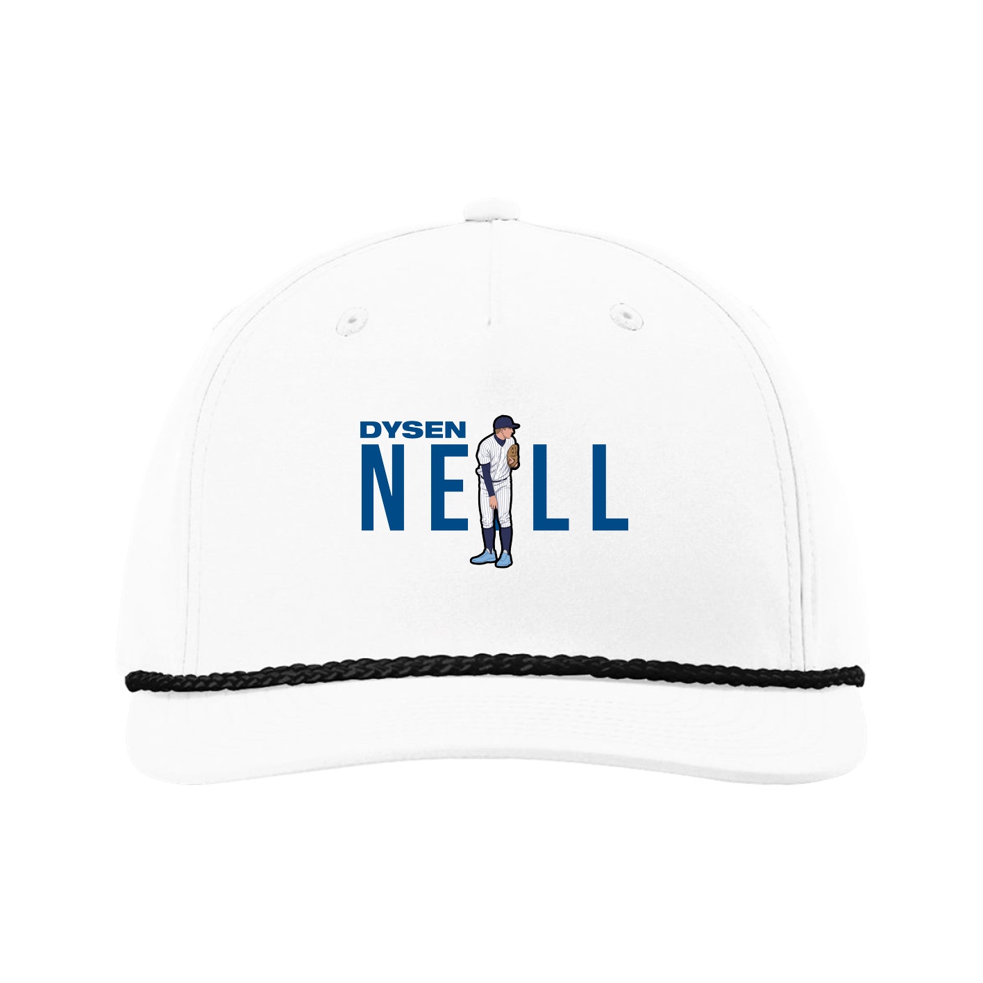 Five-Panel Classic Rope Cap — Player Name in White