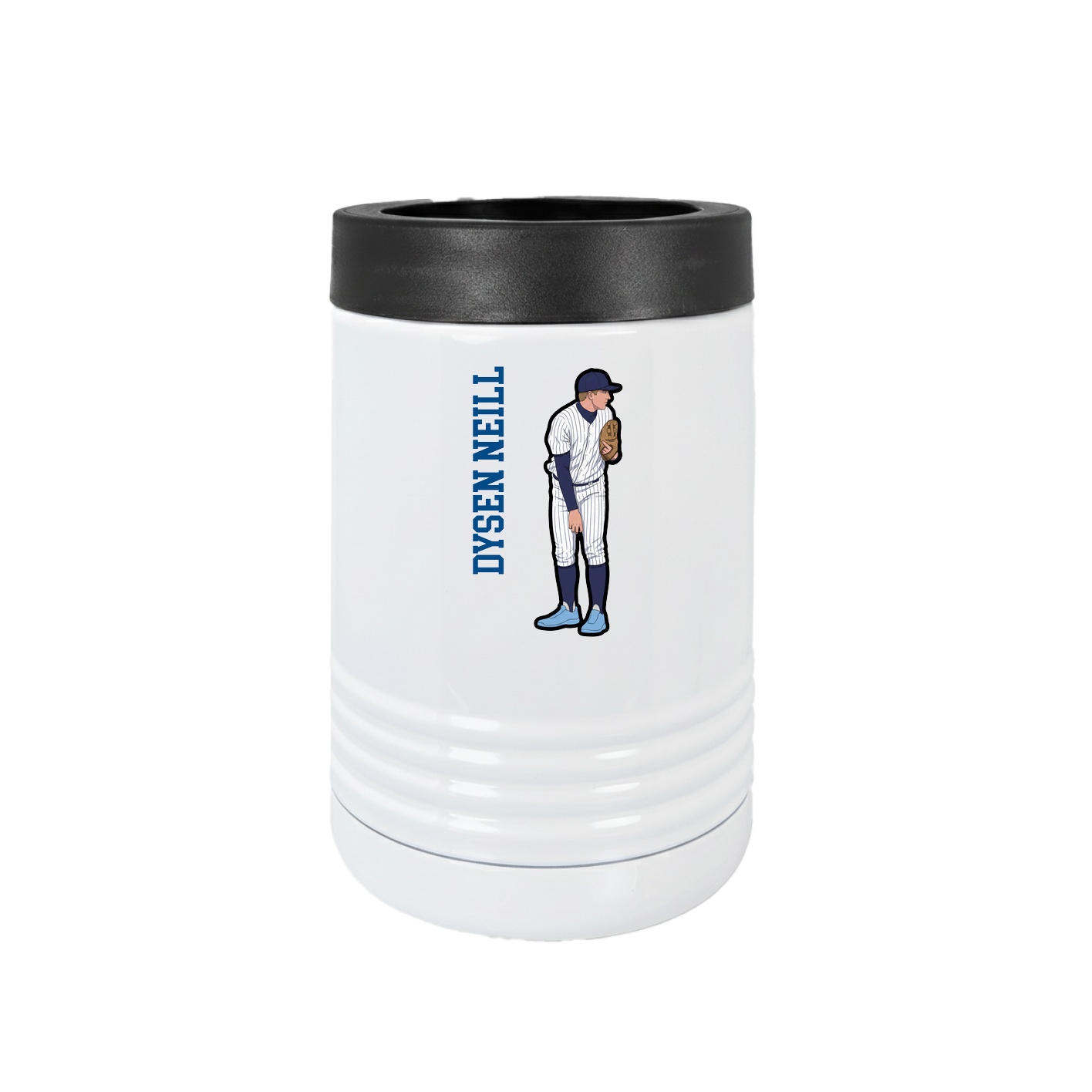 Beverage Holder — Name Vertical in White