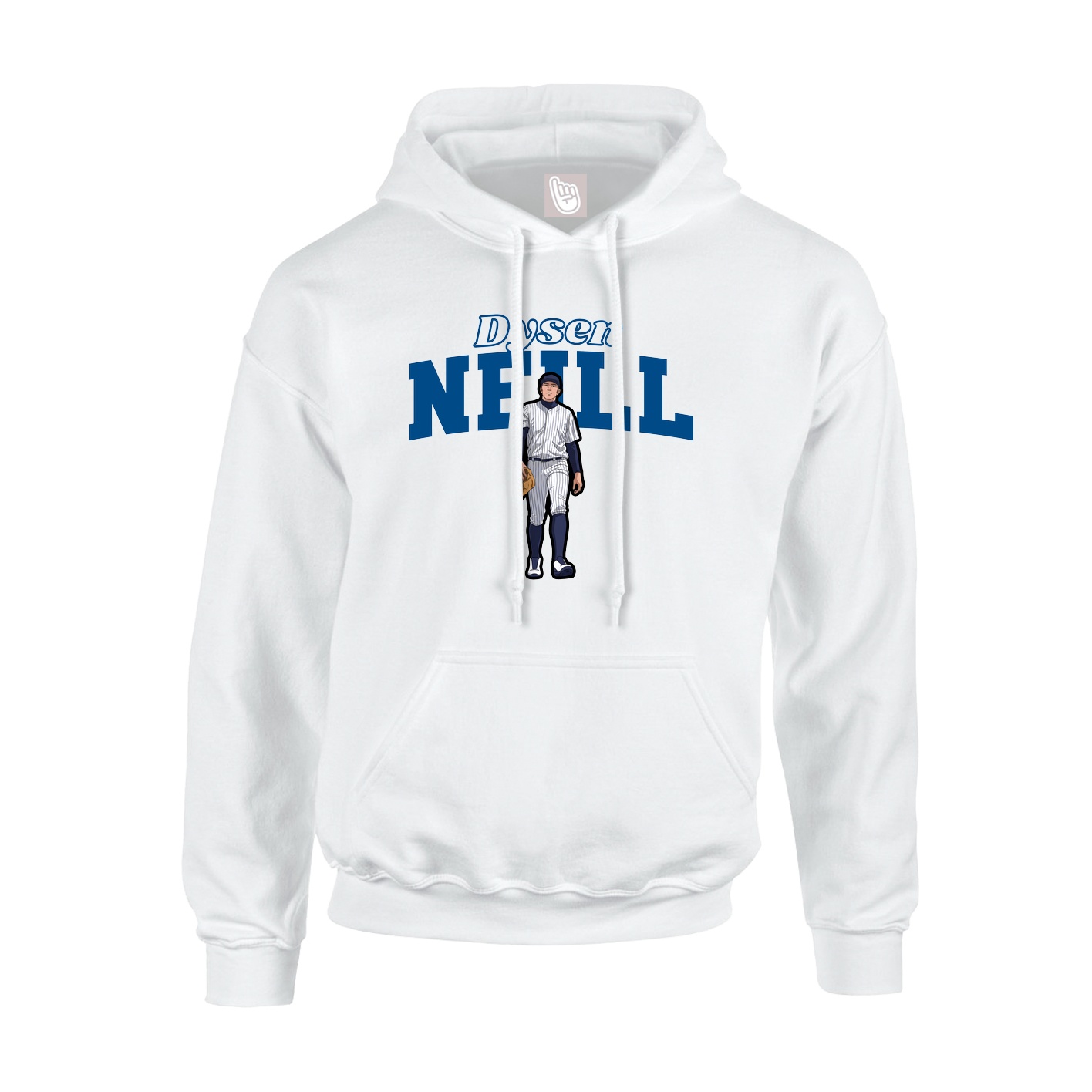 Youth Hoodie — Name Arch in White