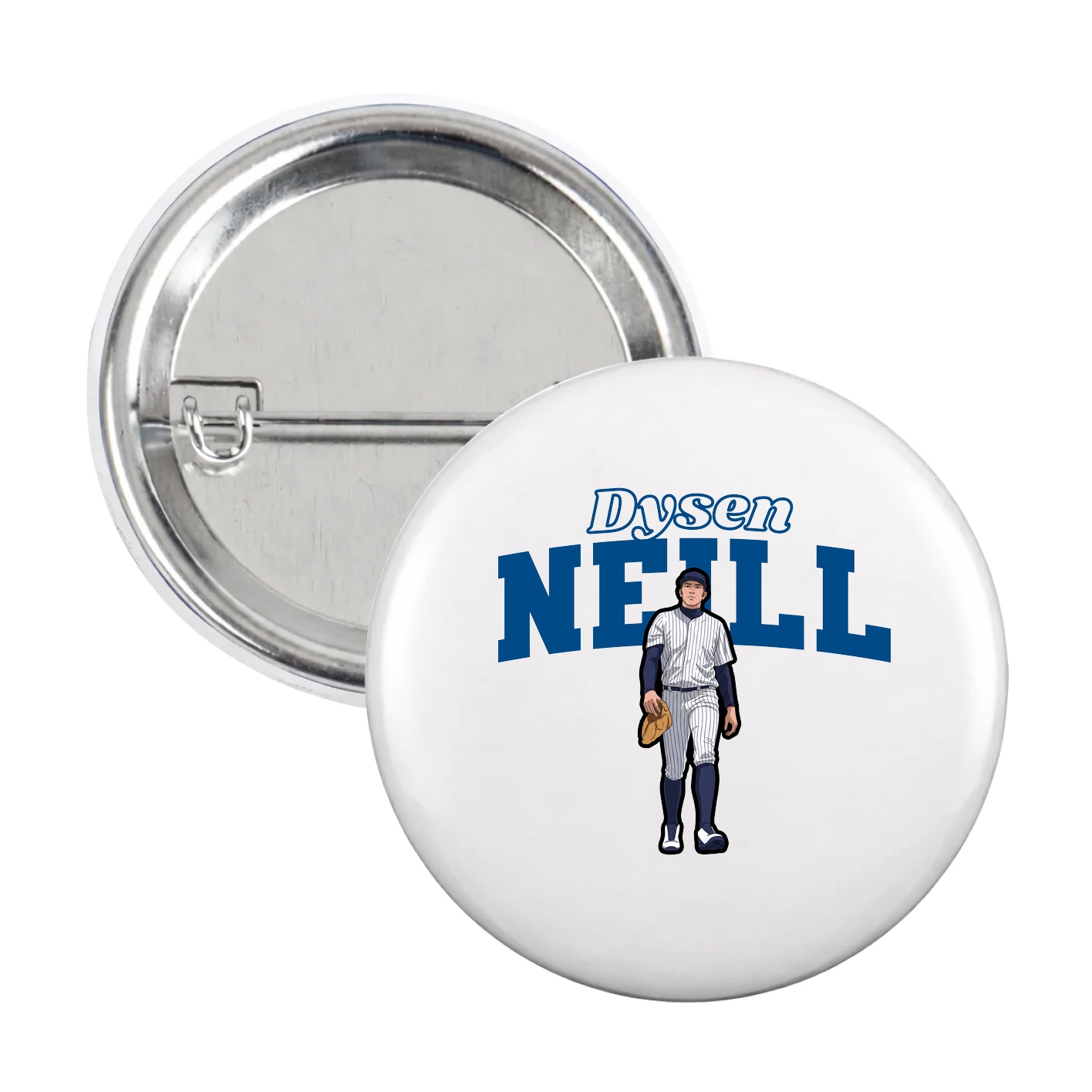 Game Day Button — Name Arch in White