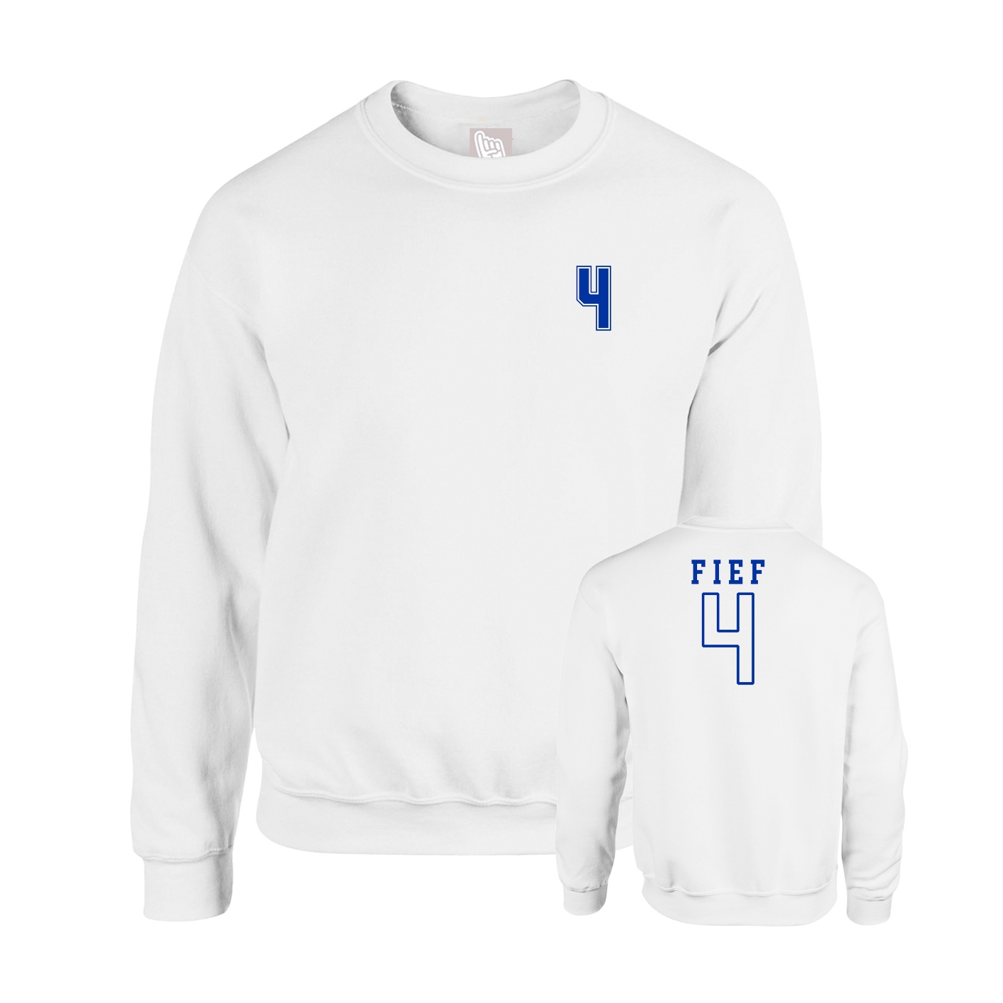 Fleece Crew — Chest Back in White