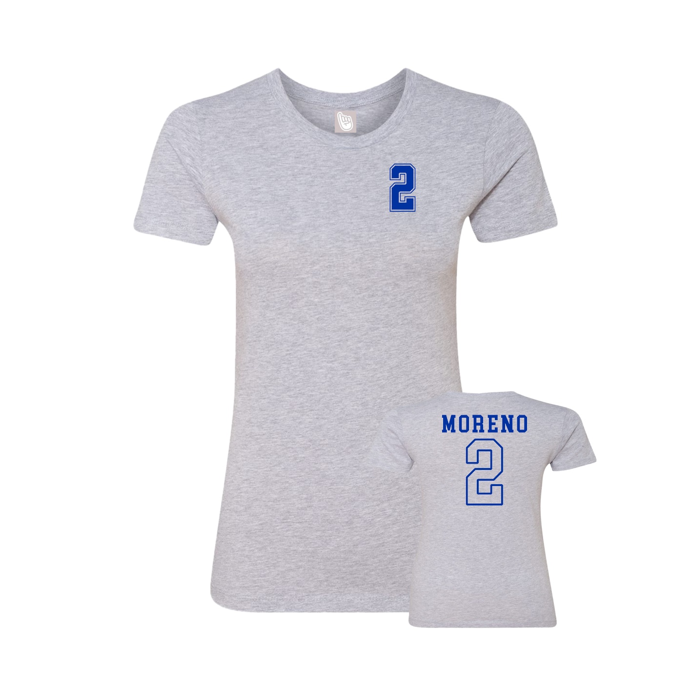 Fitted Women's Tee — Chest Back in Grey