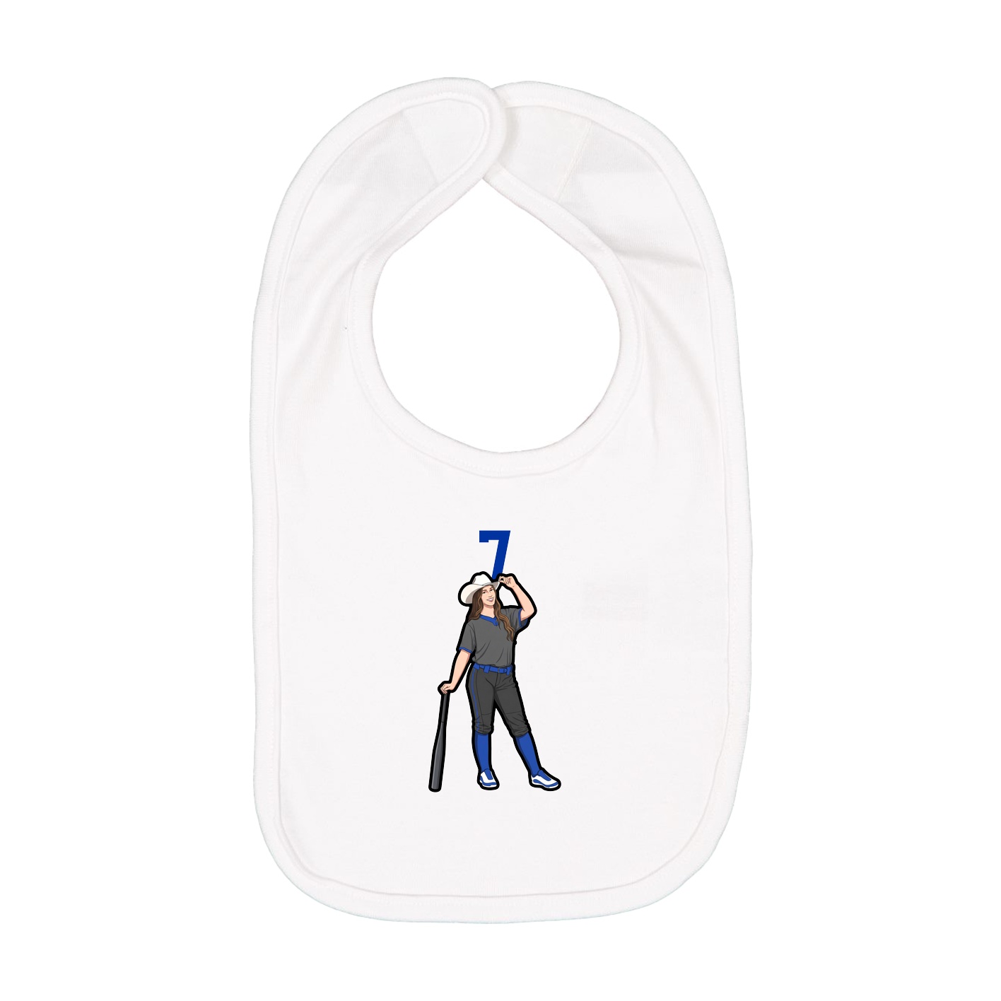 Infant Bib — Number Top in White