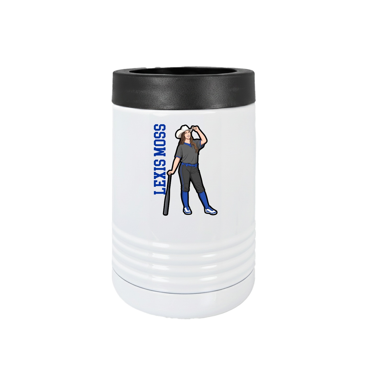 Beverage Holder — Name Vertical in White