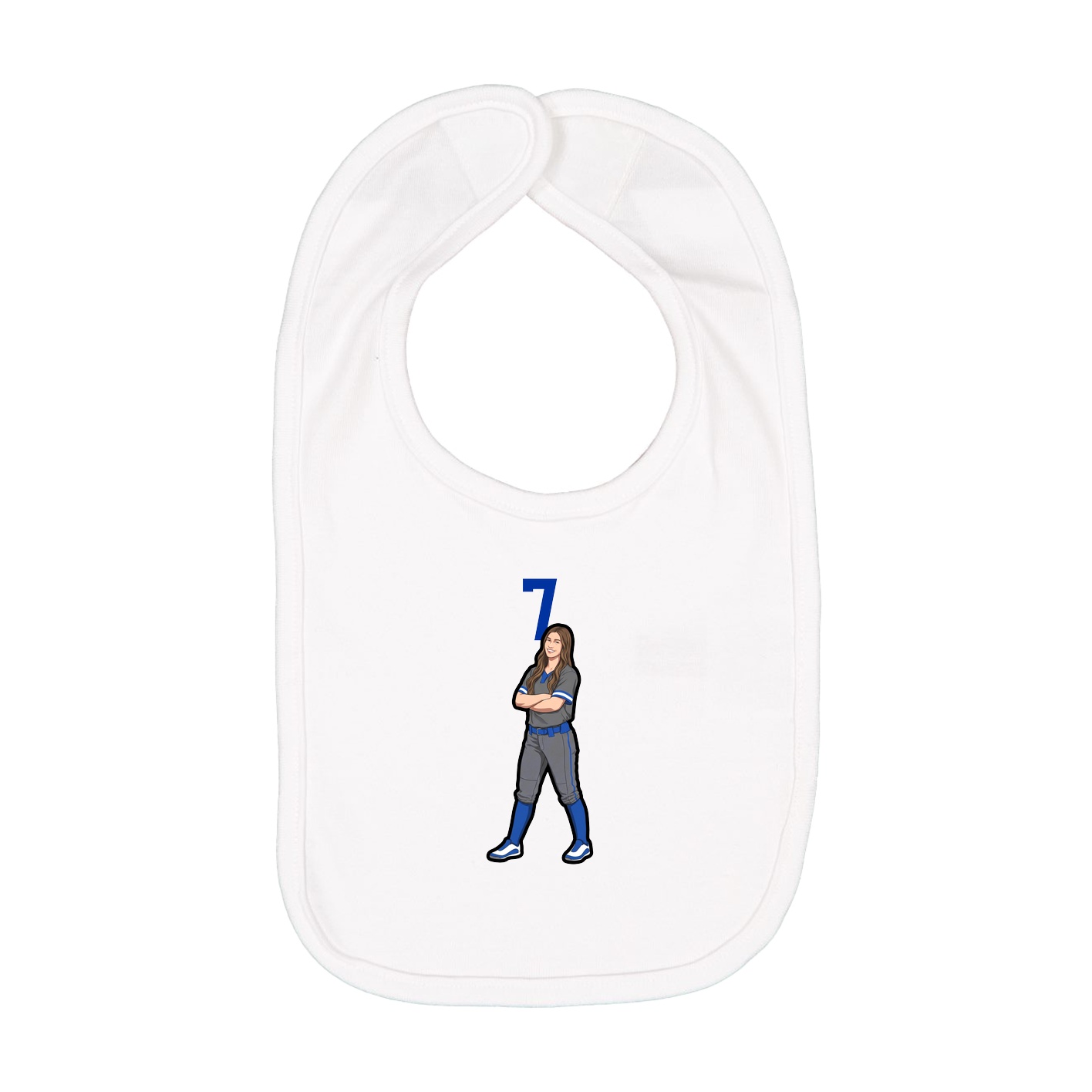 Infant Bib — Number Top in White
