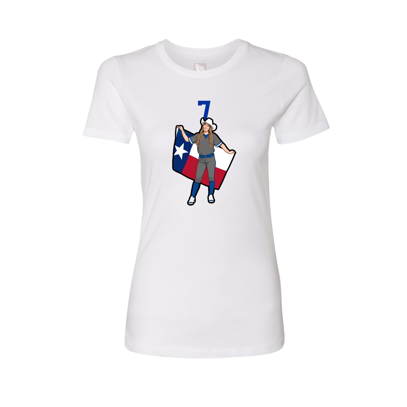 Fitted Women's Tee — Number Top in White