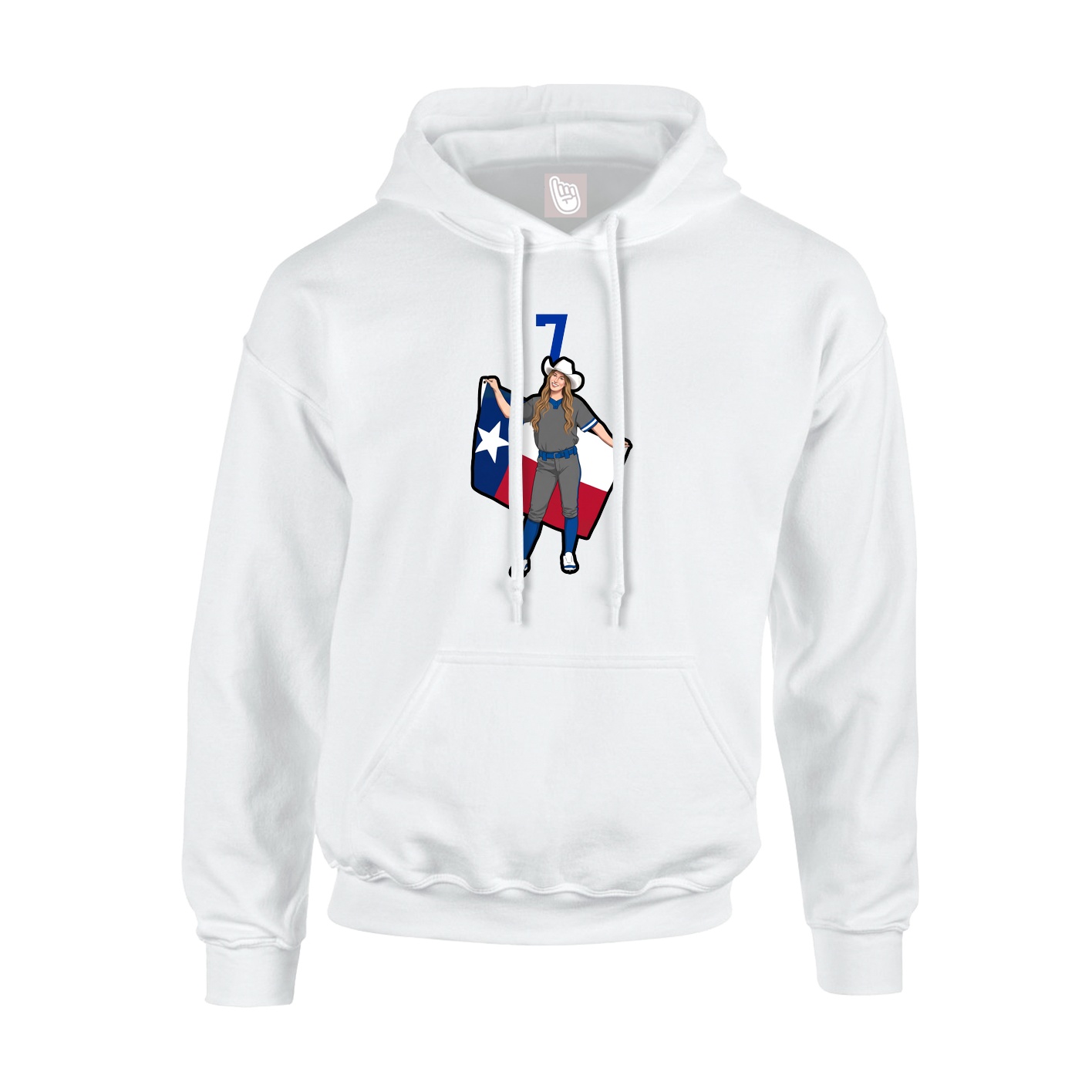 Hoodie — Number Top in White