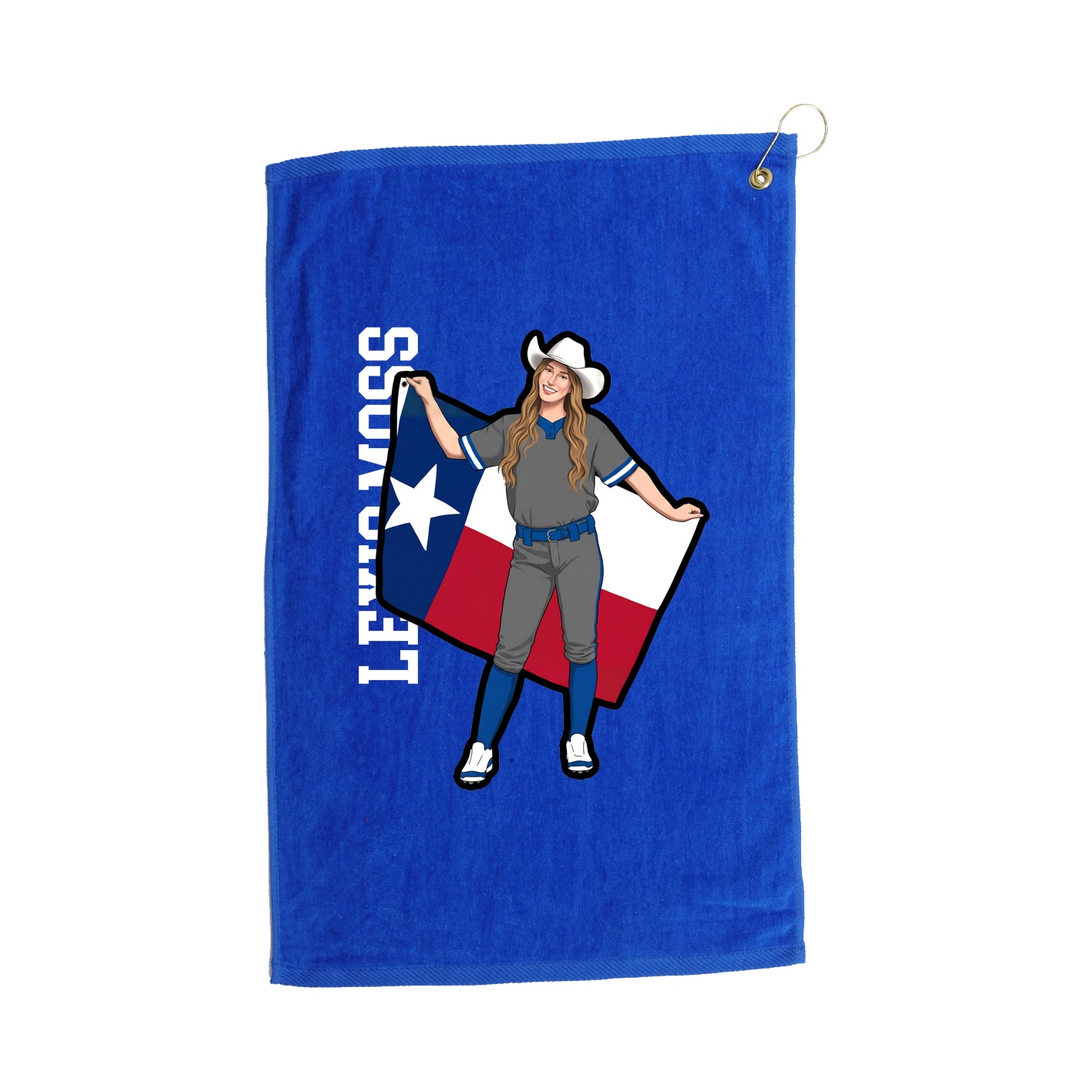 Golf Towel — Name Vertical in Royal